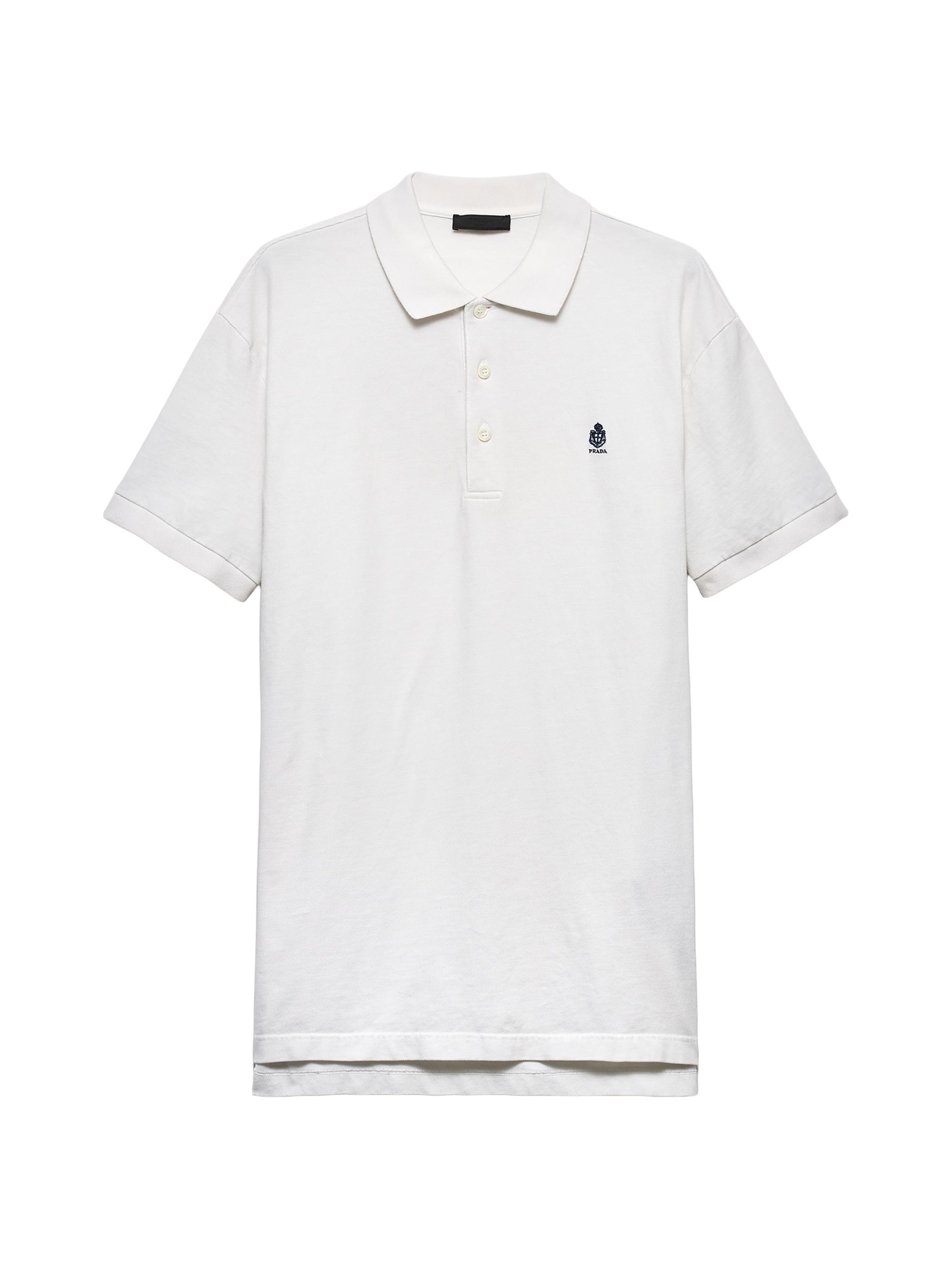 Prada Men's Garment-Dyed Cotton Polo Shirt - Beige Khaki