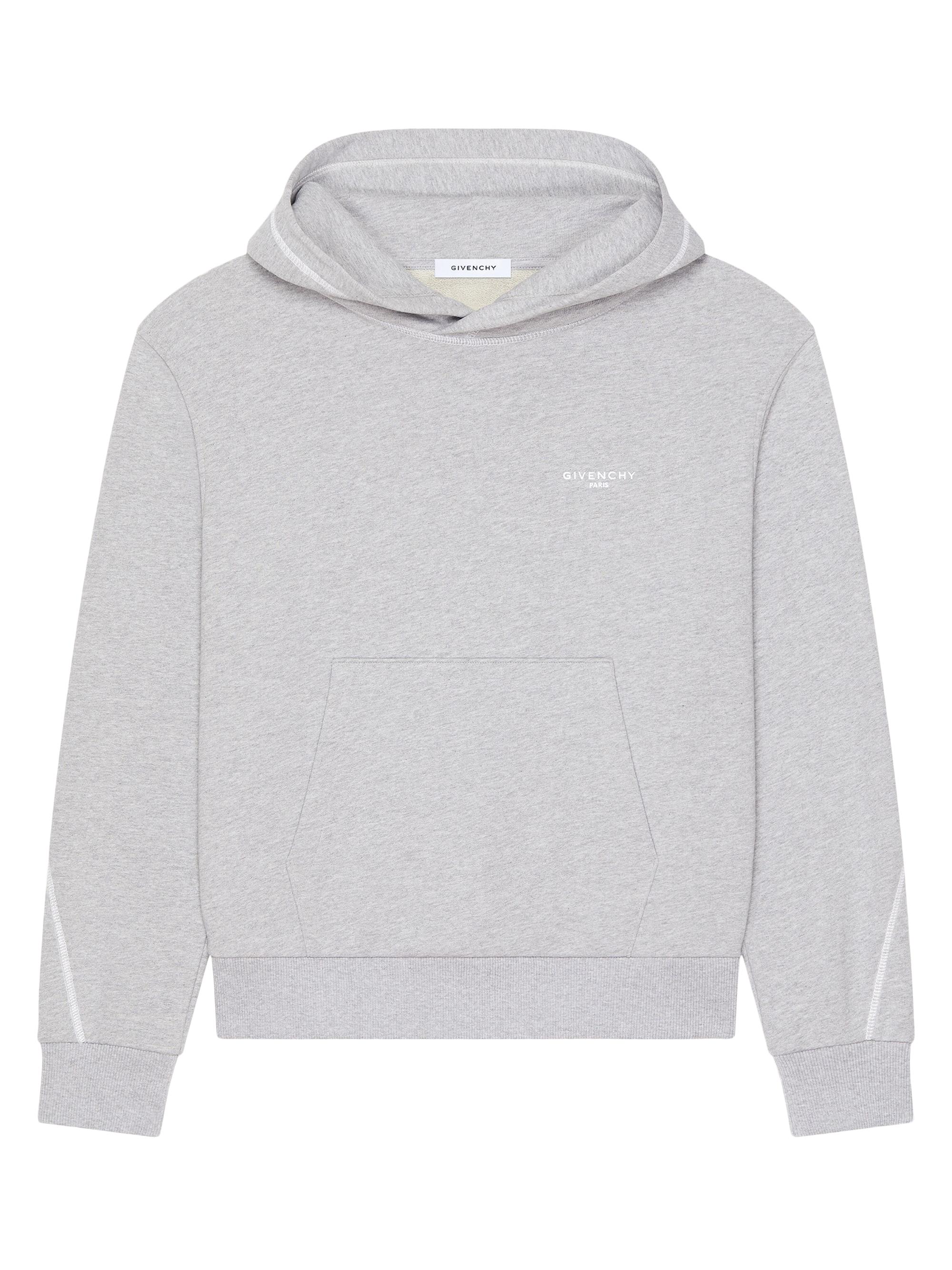 Givenchy Men's Couture Seam Hoodie in Fleece - Light Grey Melange | Thumbnail 5
