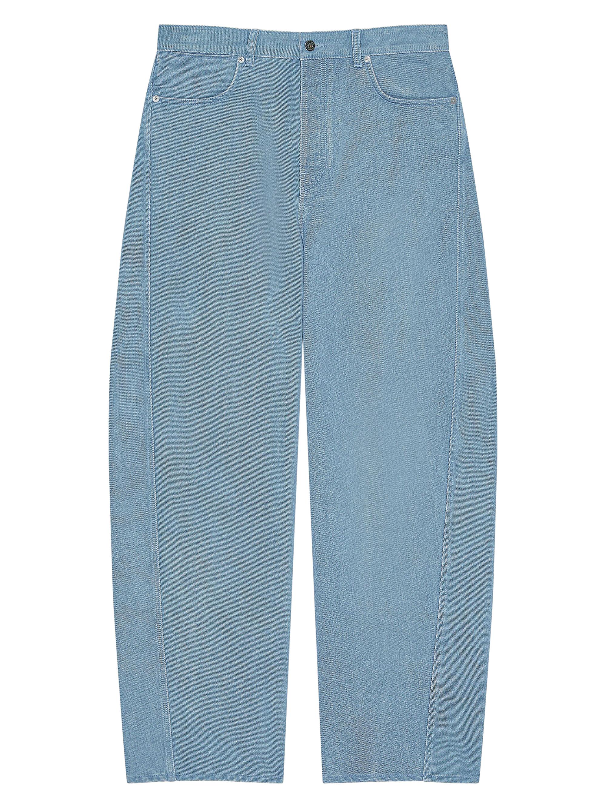 Givenchy Men's Couture Seam Jeans with Striped Reverse - Light Blue