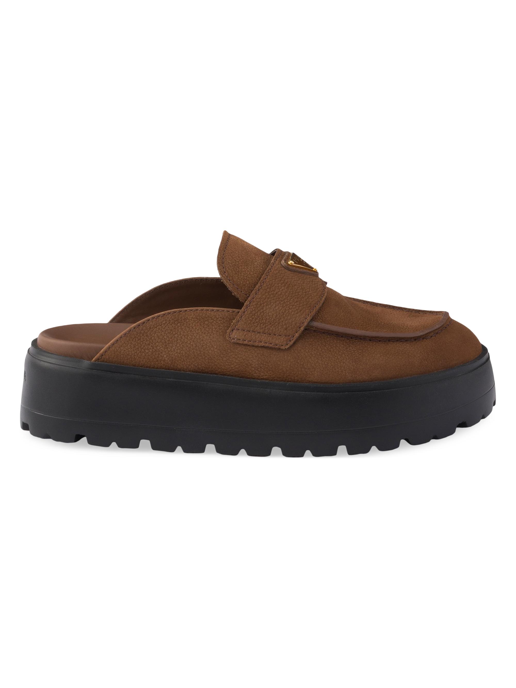 Prada Suede Flatform Mules | Saks Fifth Avenue