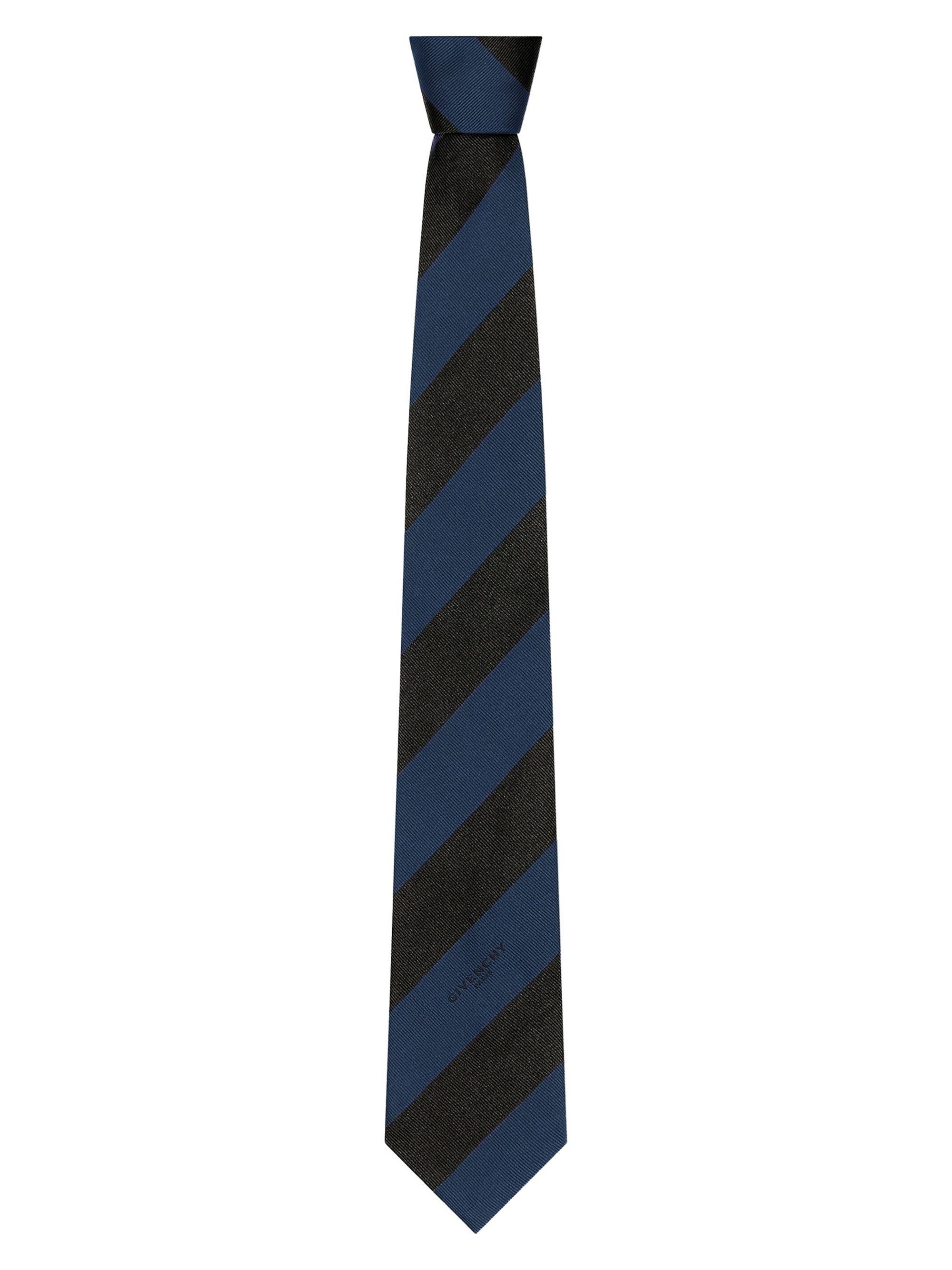 Givenchy Men's Bold Stripes Tie in Silk Gros Grain - Black Navy | Thumbnail 3
