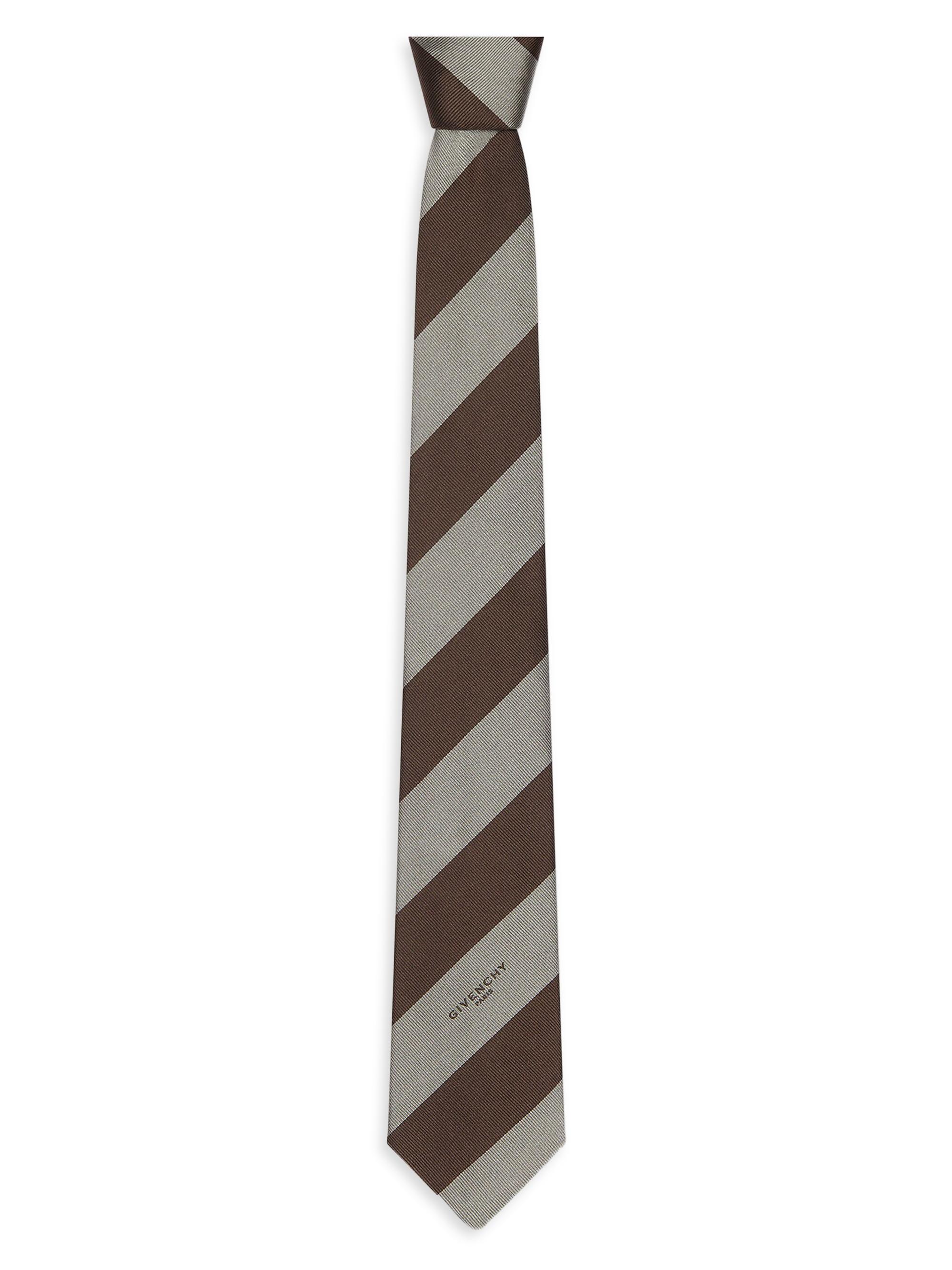 Givenchy Men's Bold Stripes Tie in Silk Gros Grain - Cloud Grey | Thumbnail 3