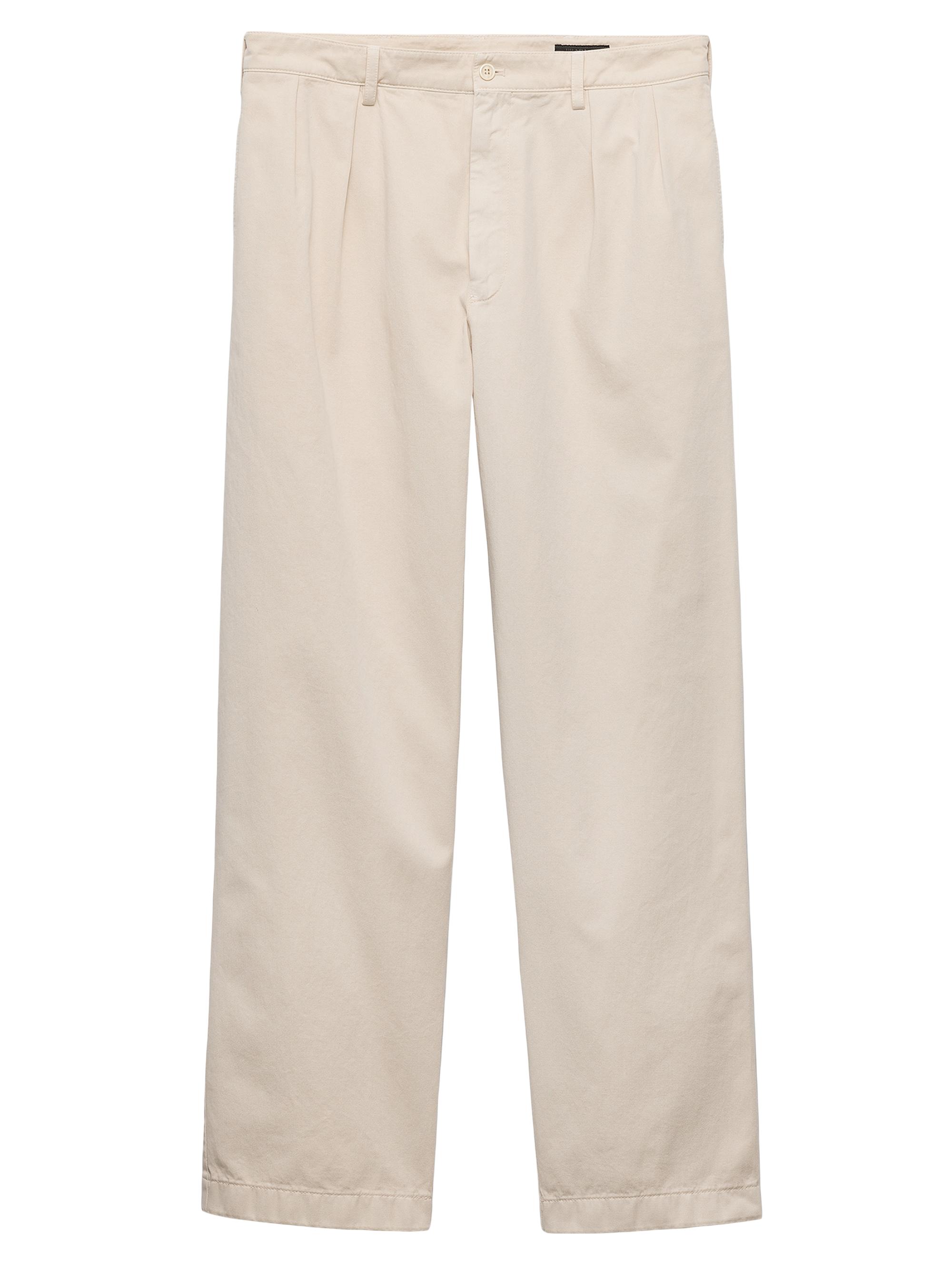 Prada Men's Wide-Leg Cotton Pants - Beige Khaki