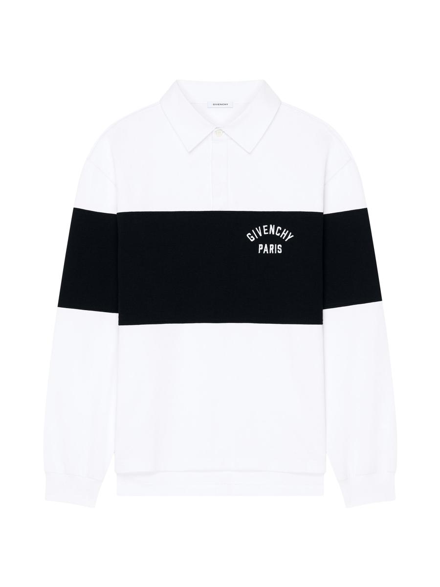 Givenchy Bicolor Polo Shirt in Cotton with Logo Embroidery | Saks