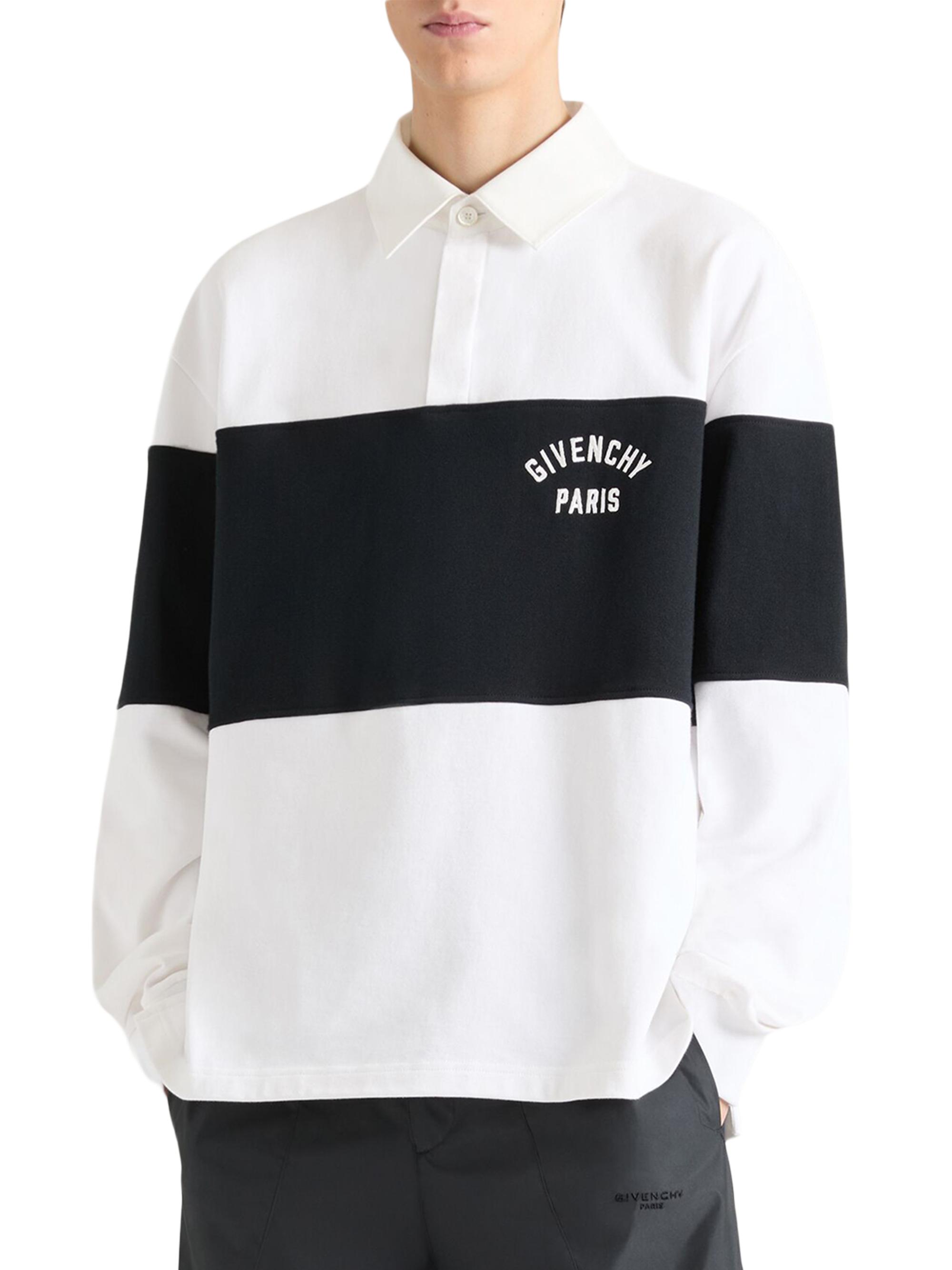 Givenchy Bicolor Polo Shirt in Cotton with Logo Embroidery | Saks