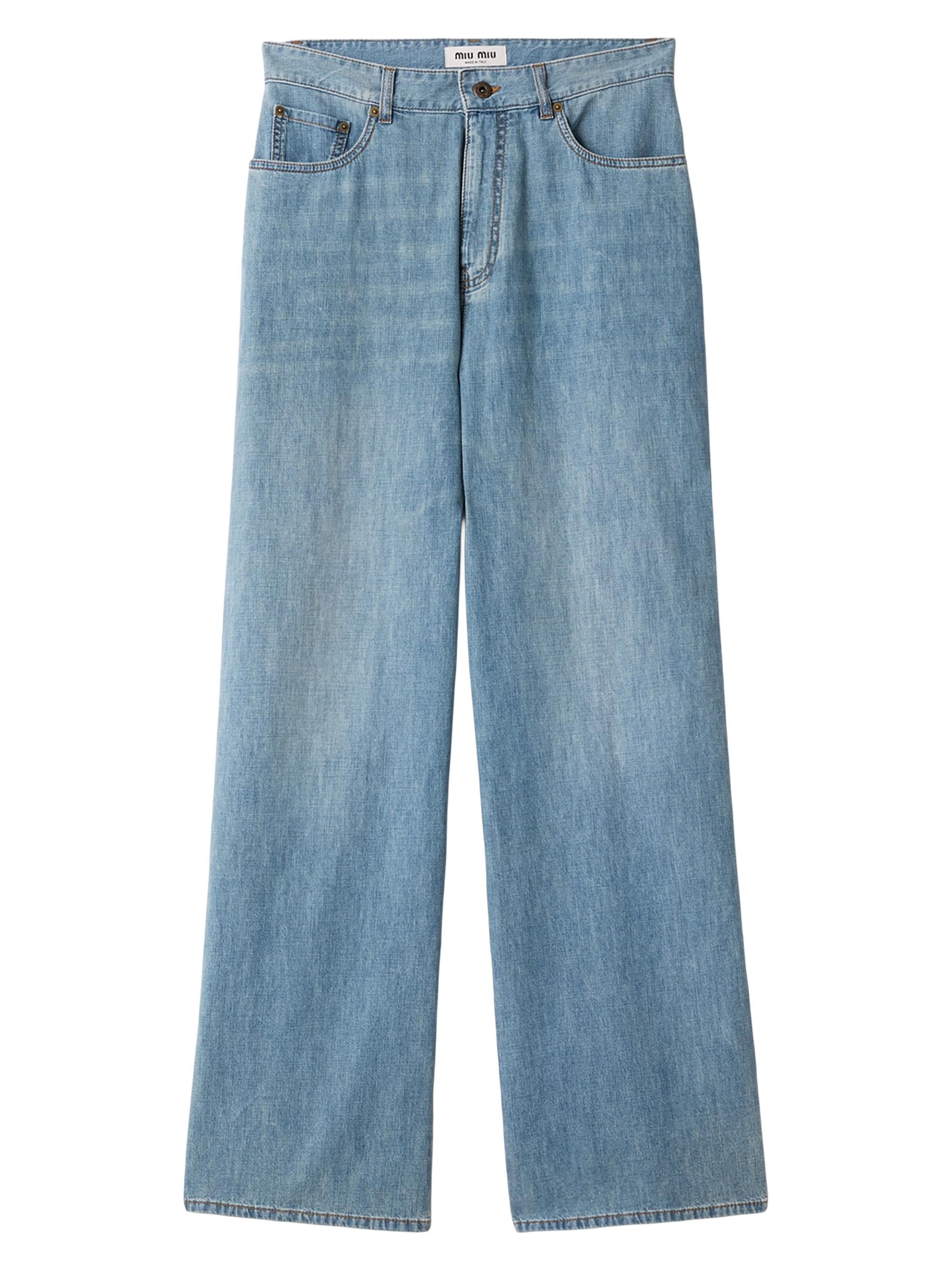 Miu Miu Women's Chambray Pants - Blue