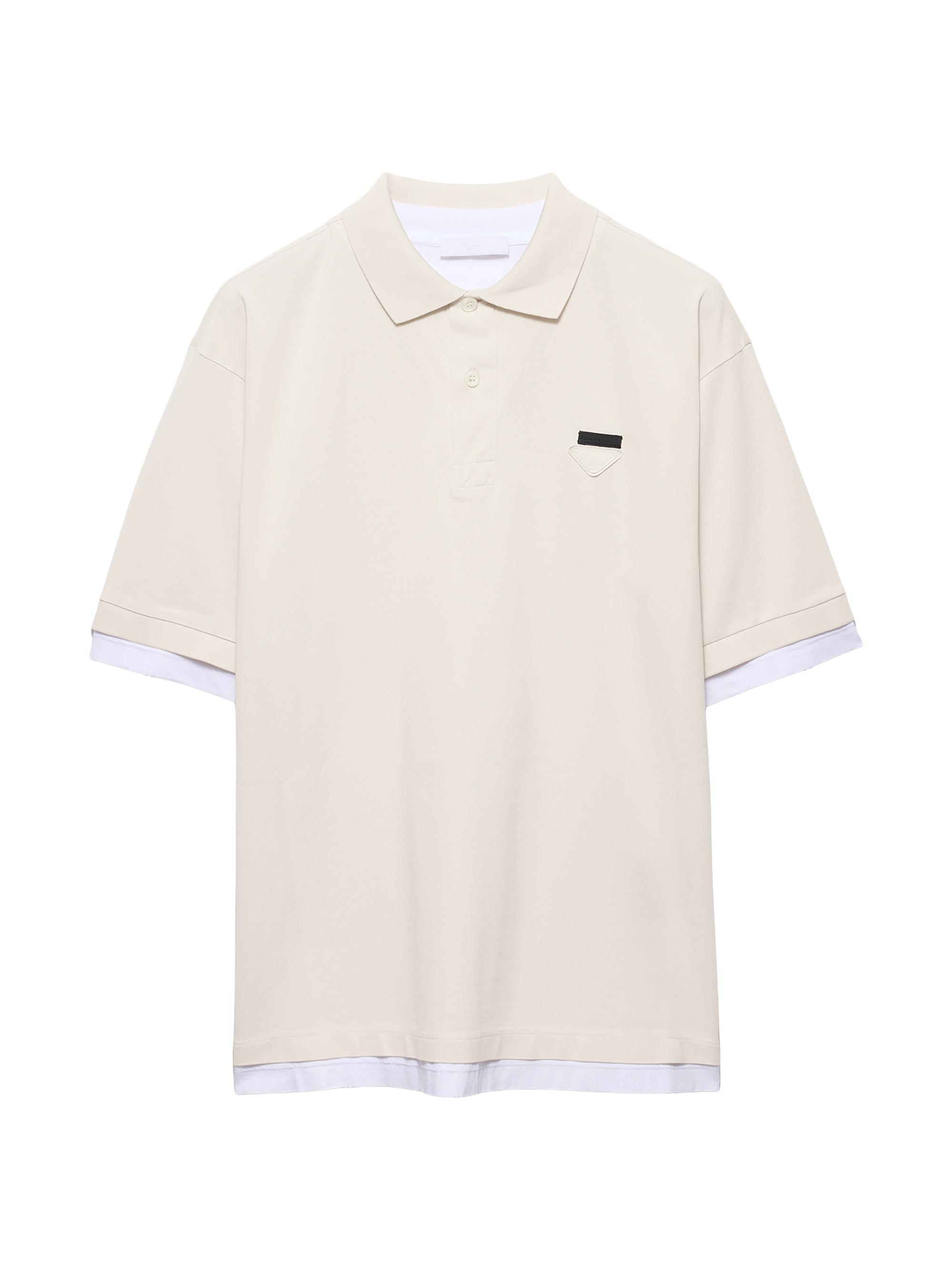 Prada Men's Cotton Polo Shirt - Beige Khaki