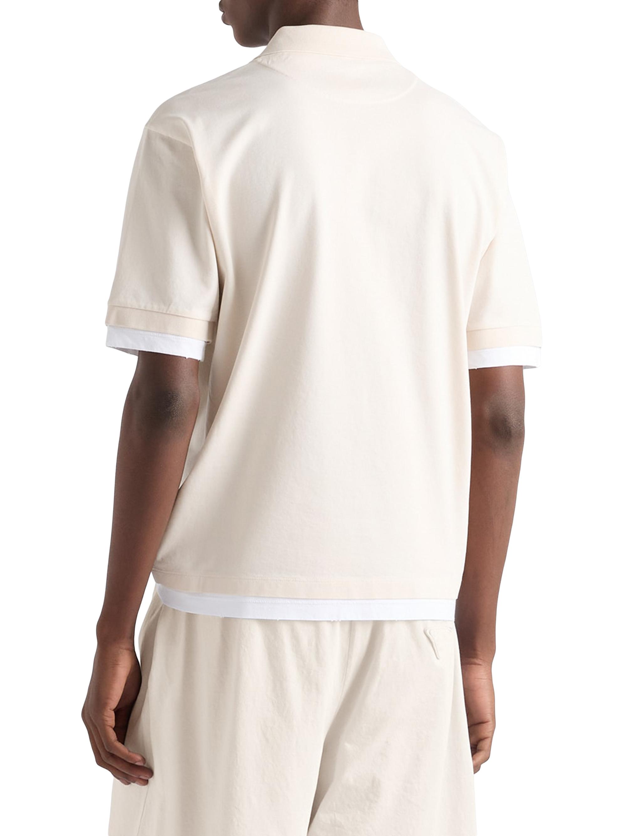 Prada Men's Cotton Polo Shirt - Beige Khaki | Thumbnail 4