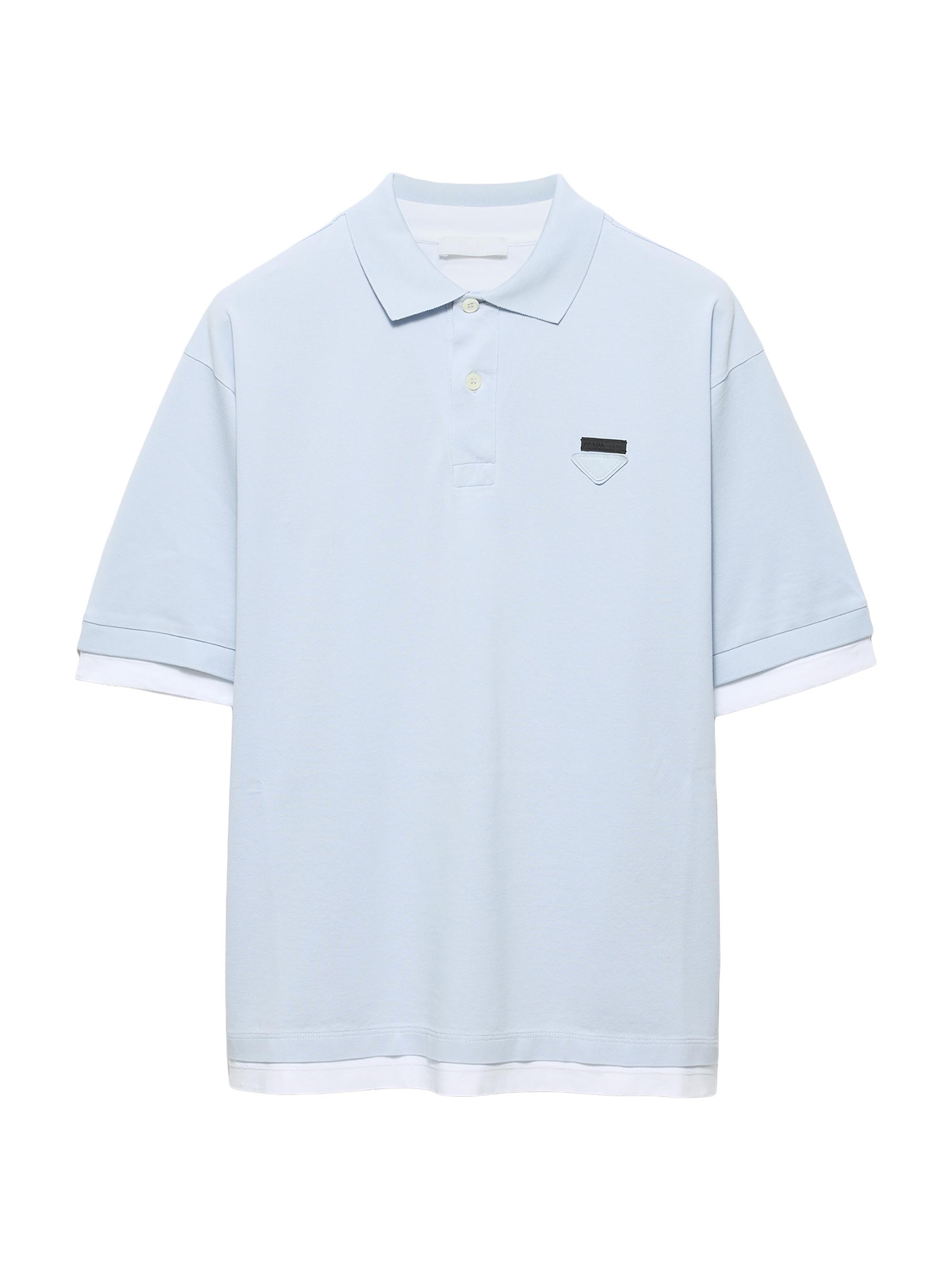 Prada Men's Cotton Polo Shirt - Blue