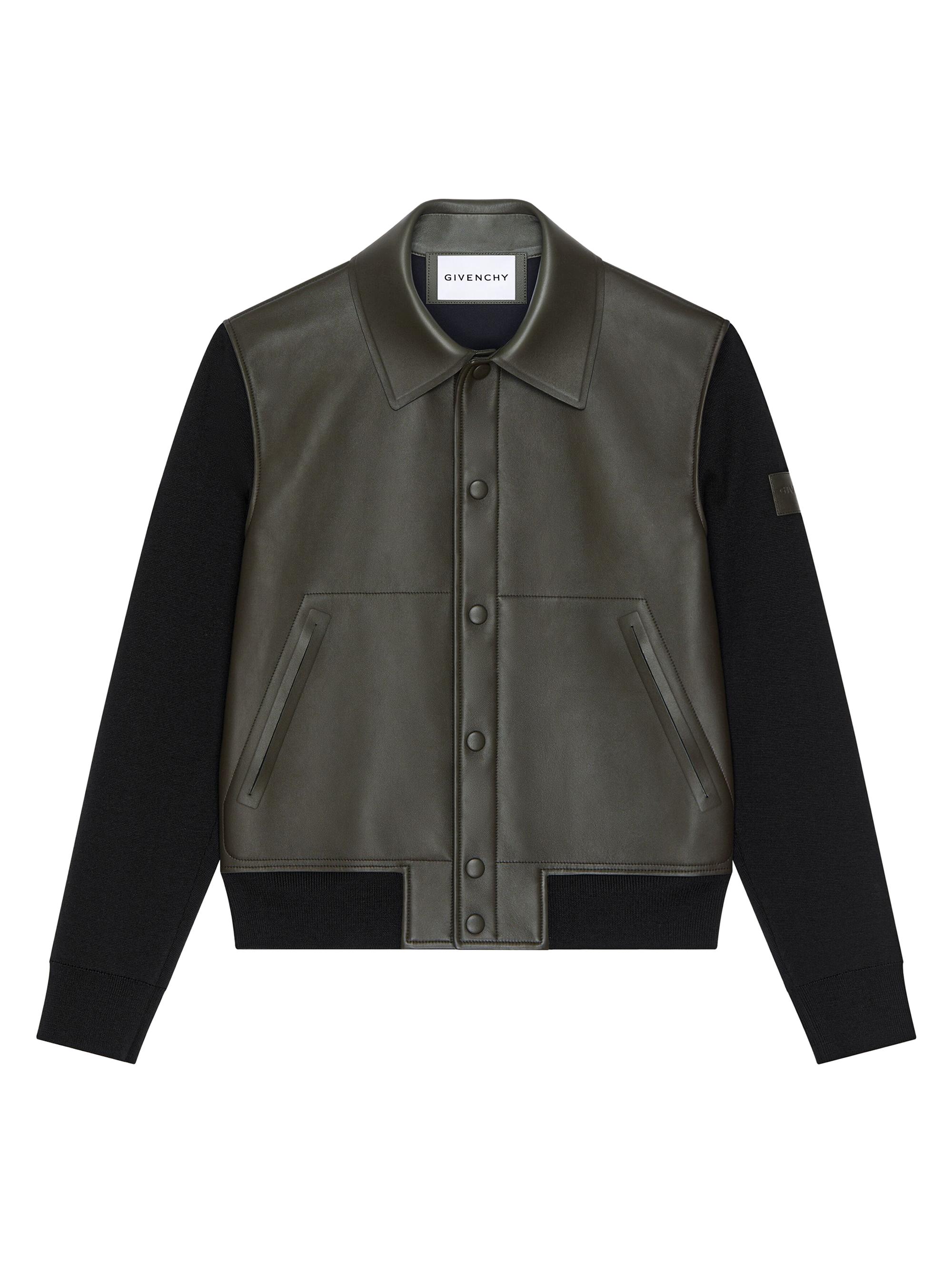 Givenchy Men's Mix Material Blouson Jacket with Paris Patch - Khaki