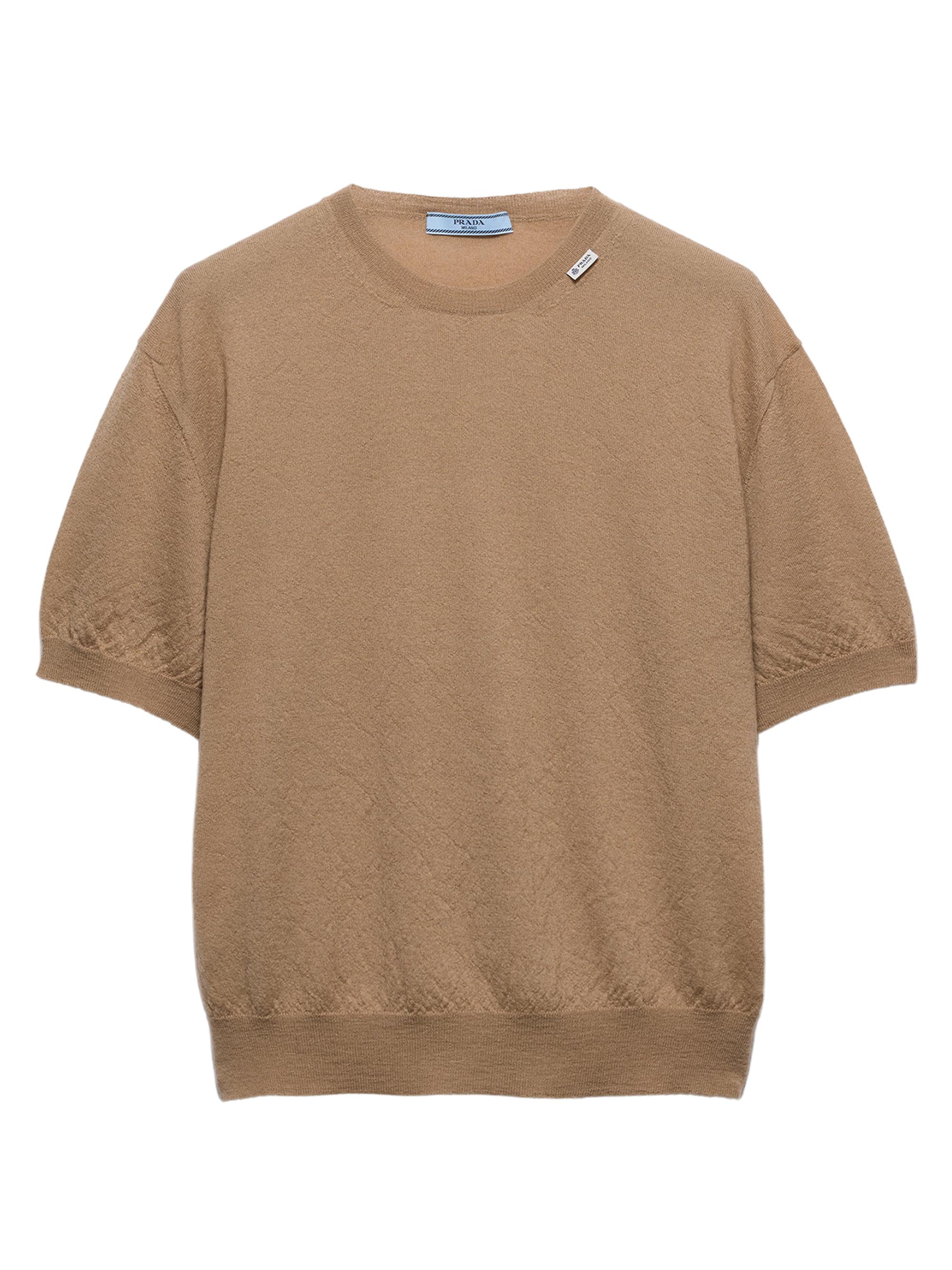 Prada Women's Short-Sleeved Cashmere Sweater - Beige