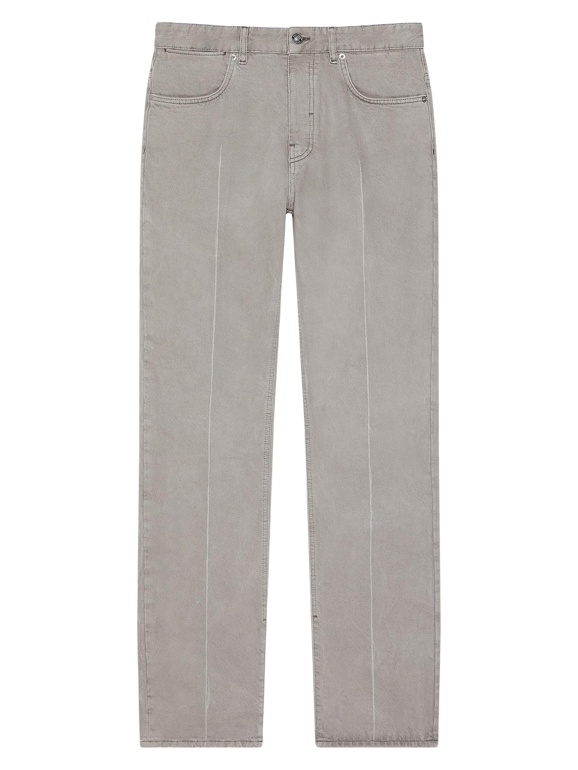Givenchy Men's Straight Fit Jeans with Folded Effect - Cloud Grey | Thumbnail 6