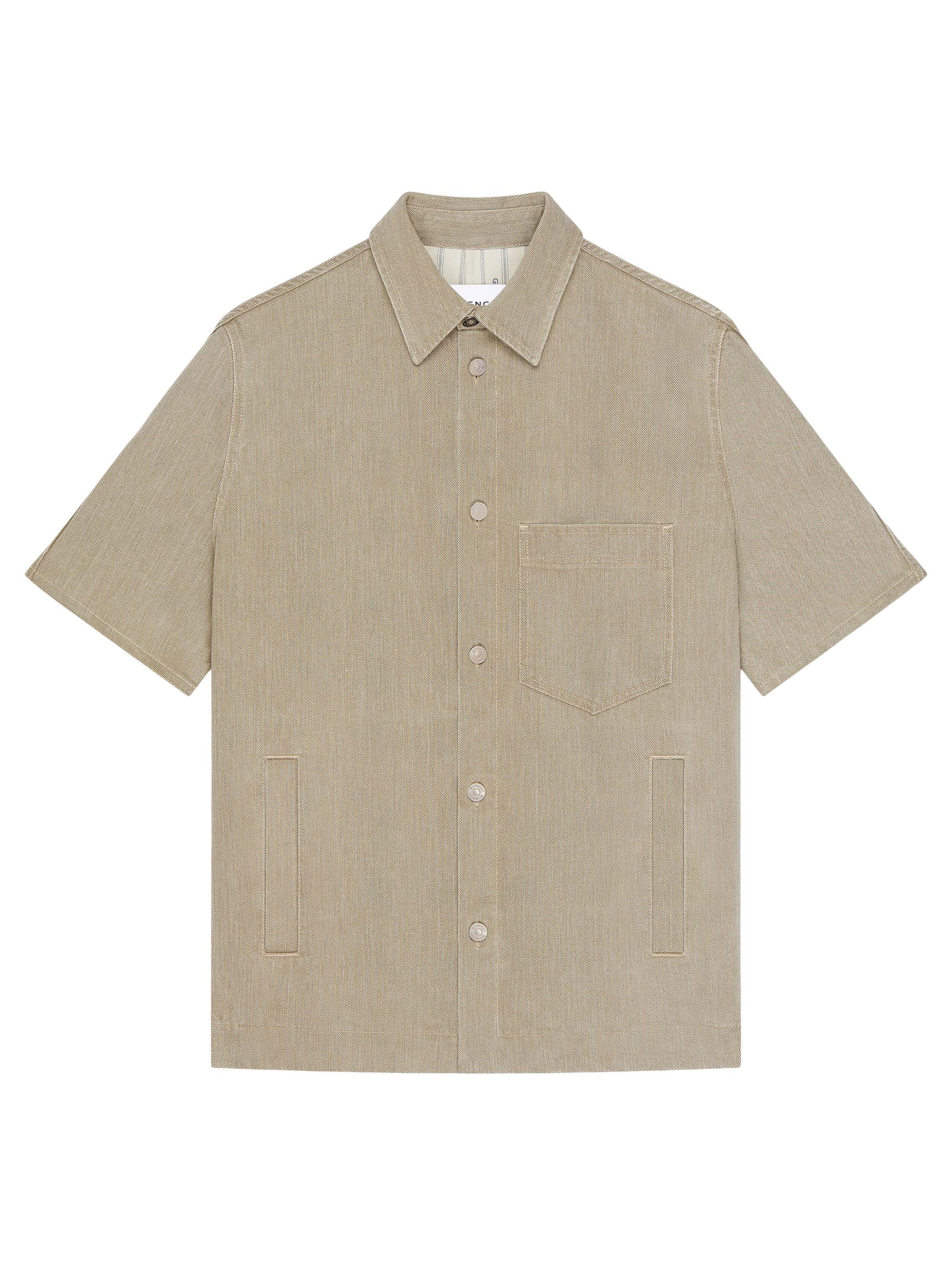 Givenchy Men's Shirt in Denim - Army Beige