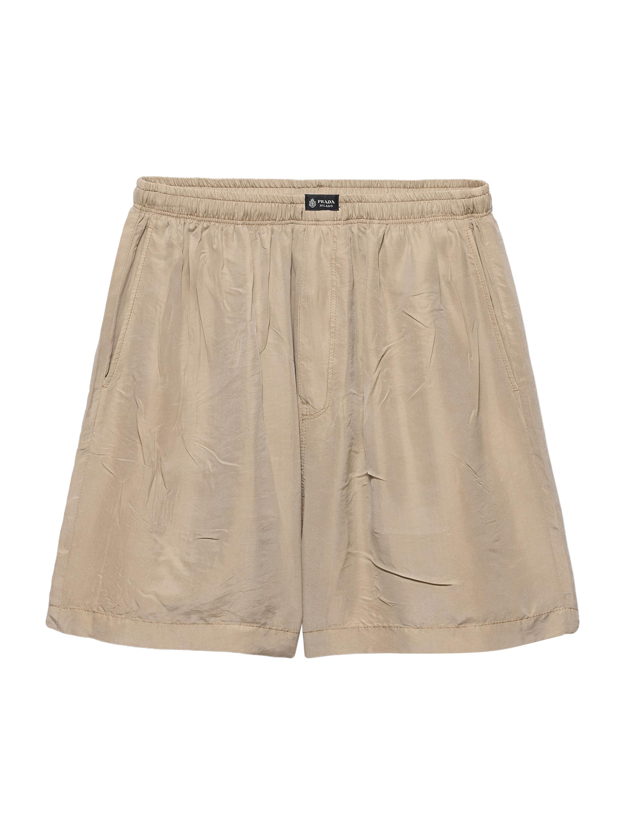 Prada Men's Silk Bermuda Shorts - Beige Khaki