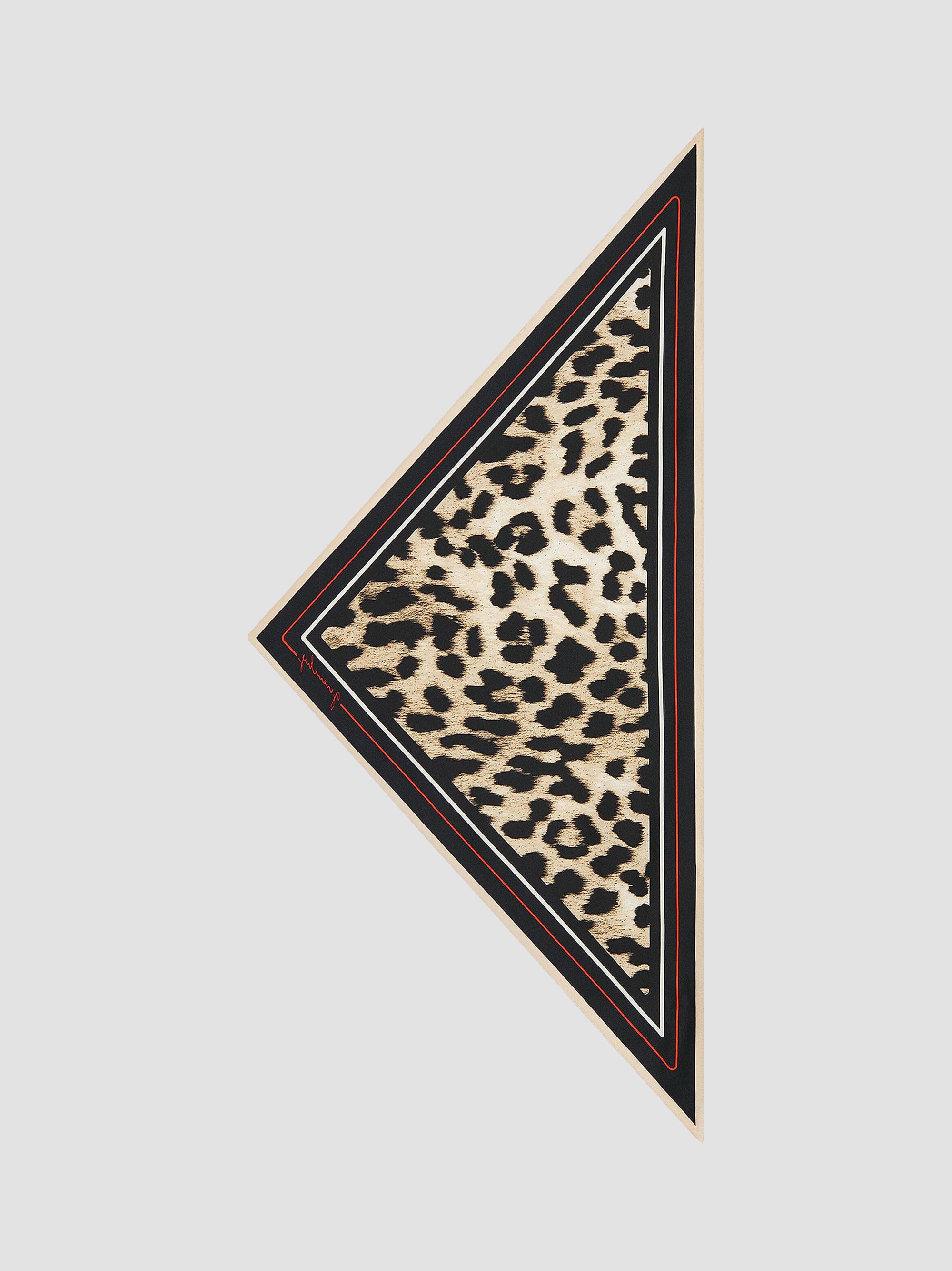 Givenchy Women's Triangle in Silk with Leopard Print - Brown Black | Thumbnail 3