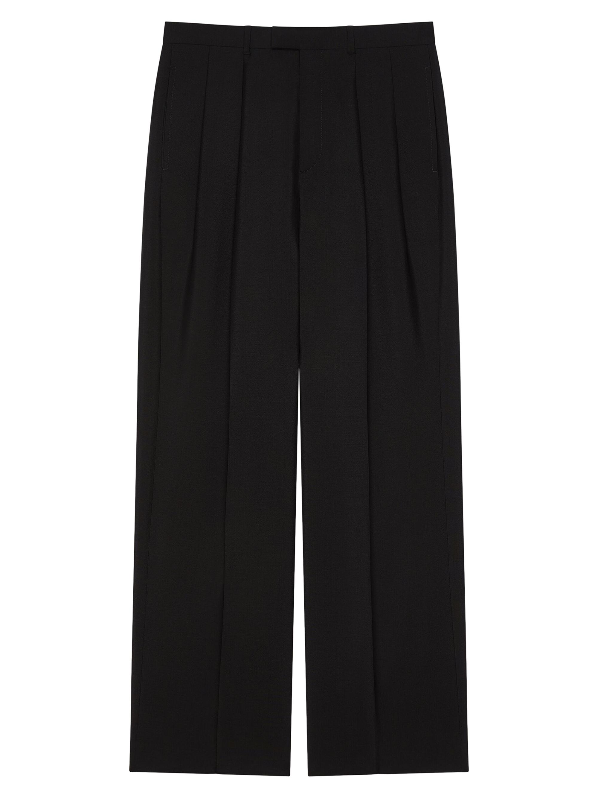Givenchy Men's Double Pleated Pants in Wool and Mohair - Black | Thumbnail 5