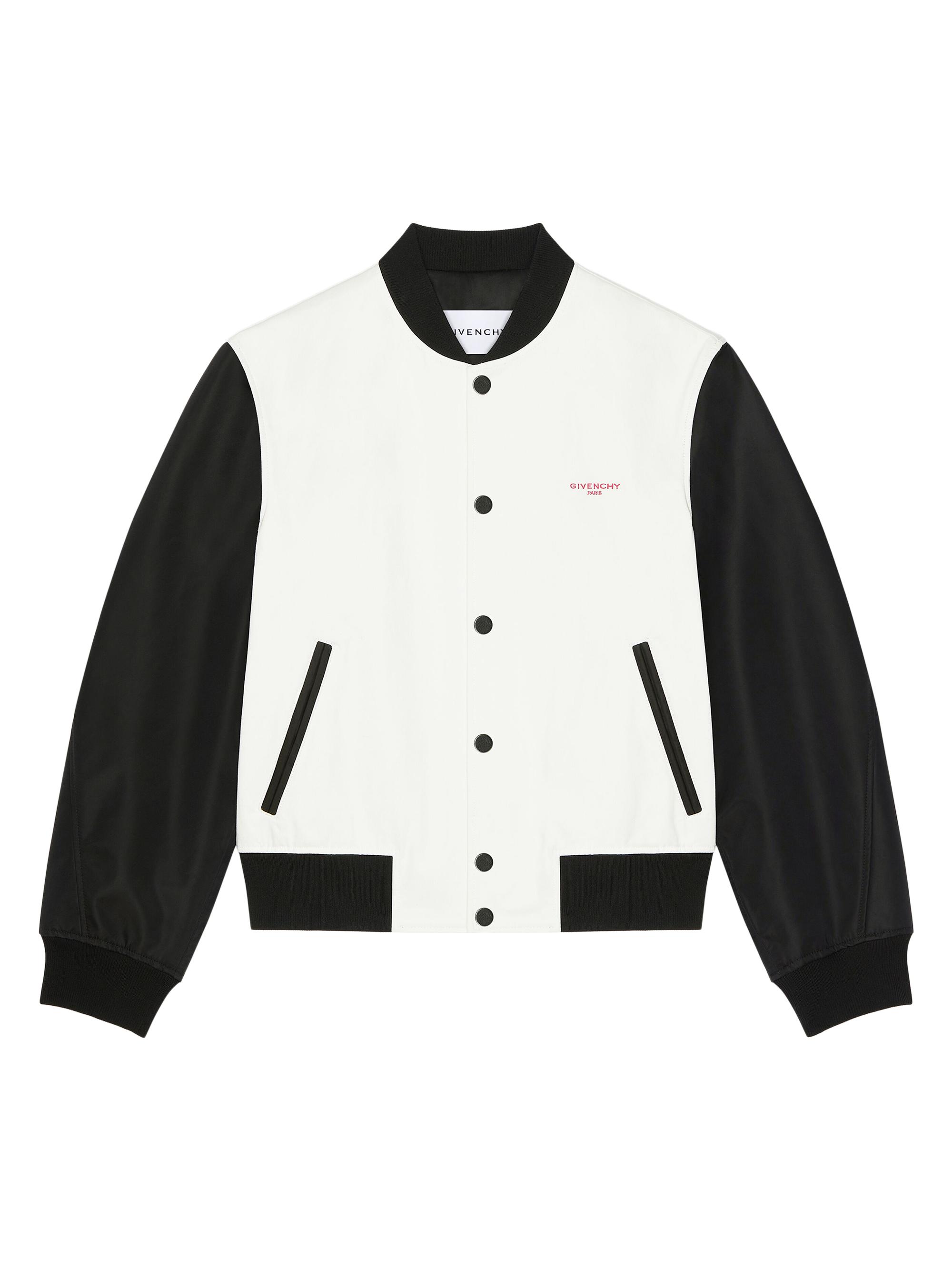 Givenchy Men's Bi-Material Blouson Jacket with Photographic Negative Print -  Black