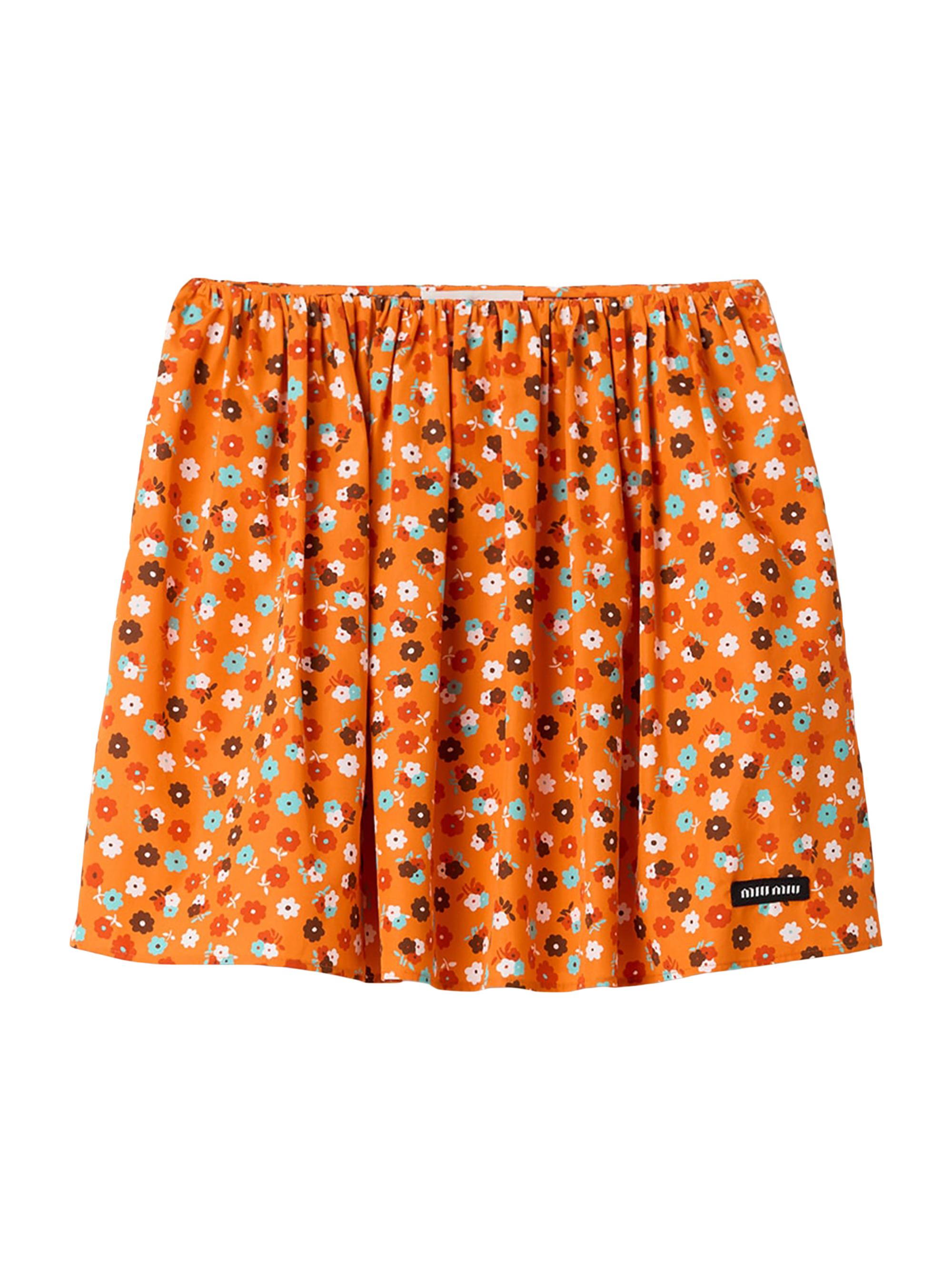Miu Miu Women's Poplin Skirt - Orange