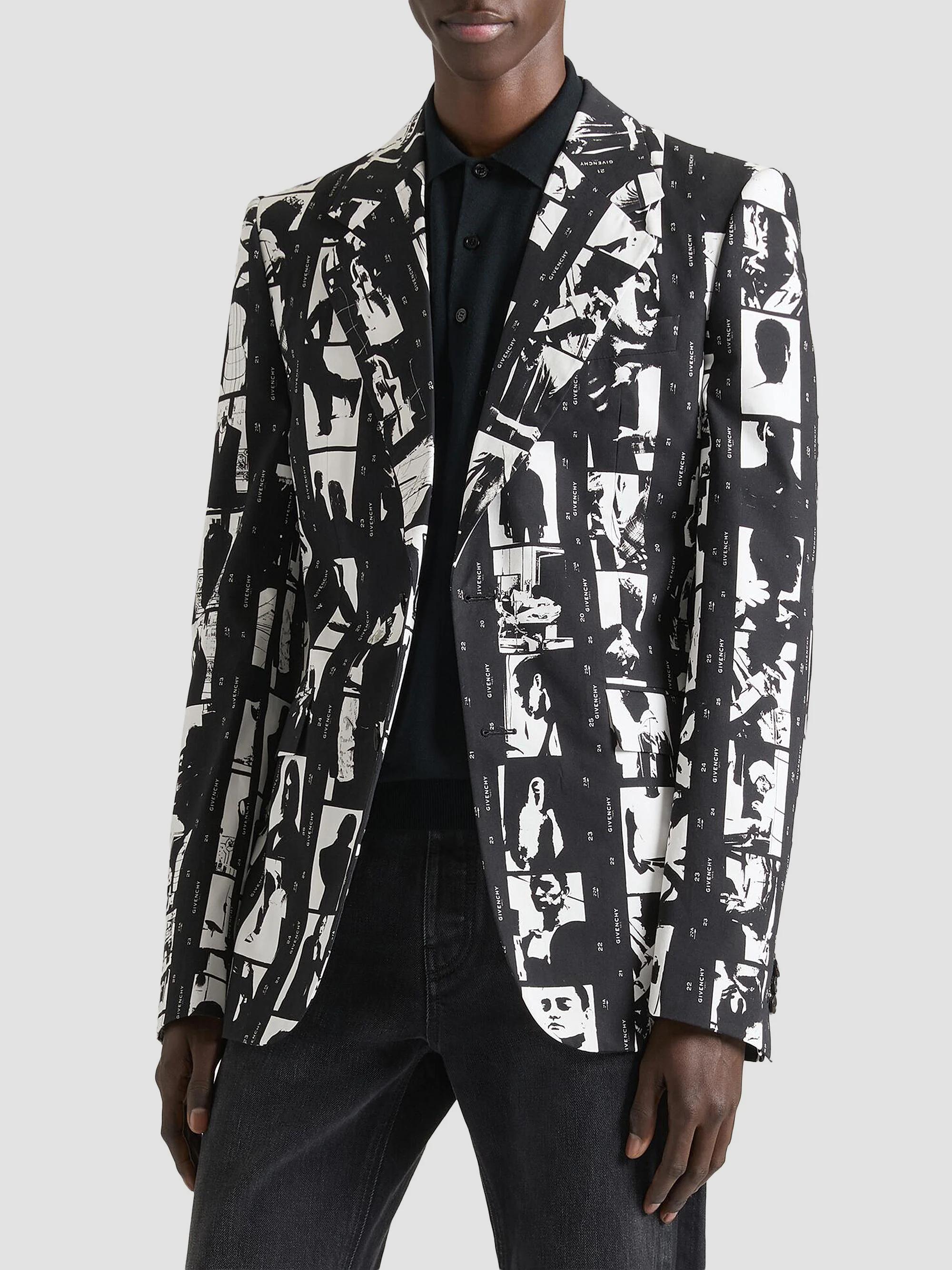Givenchy Fitted Jacket in Cotton with Photographic Negative | Saks