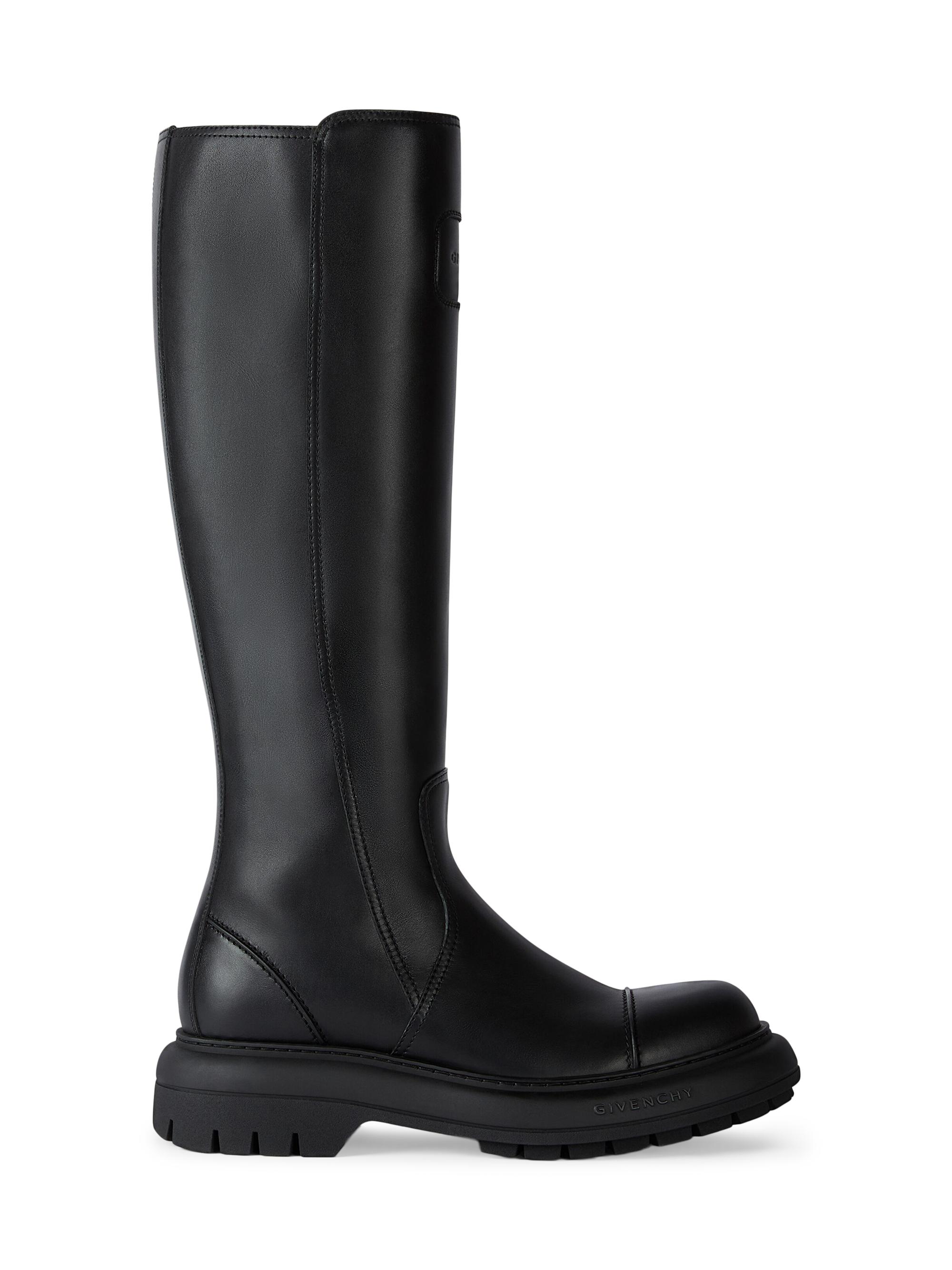 Givenchy Men's Cargo Biker Knee High Boots in Leather - Black | Thumbnail 8
