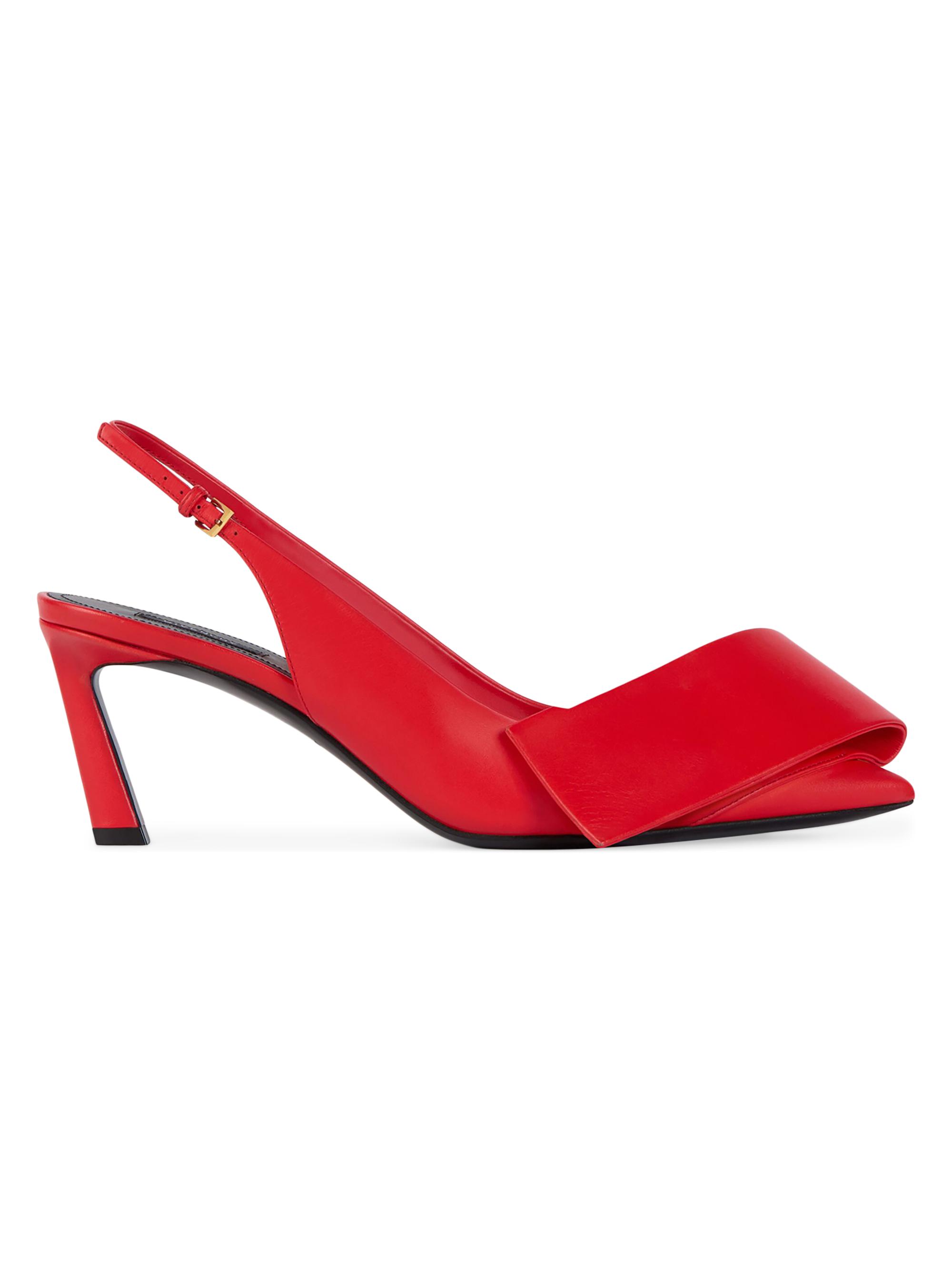 Givenchy Women's Twisted Ribbon Slingbacks Pumps in Leather - Poppy Red