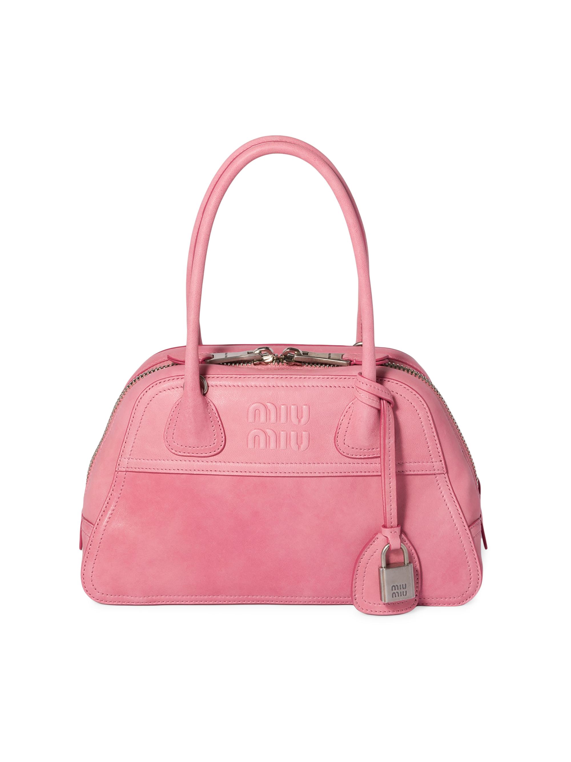 Miu Miu Women's Vivant Nappa Leather Top Handle Bag - Pink