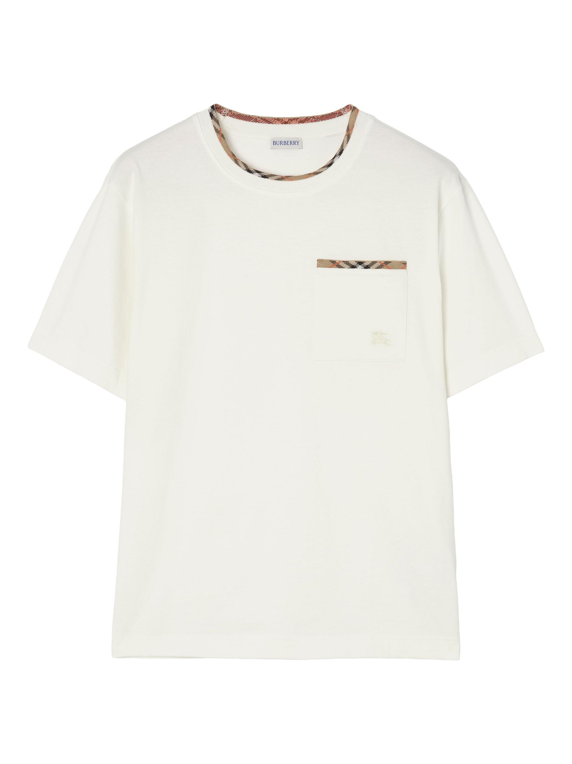 Burberry Men's Ryan Check Cotton T-Shirt - Chalk