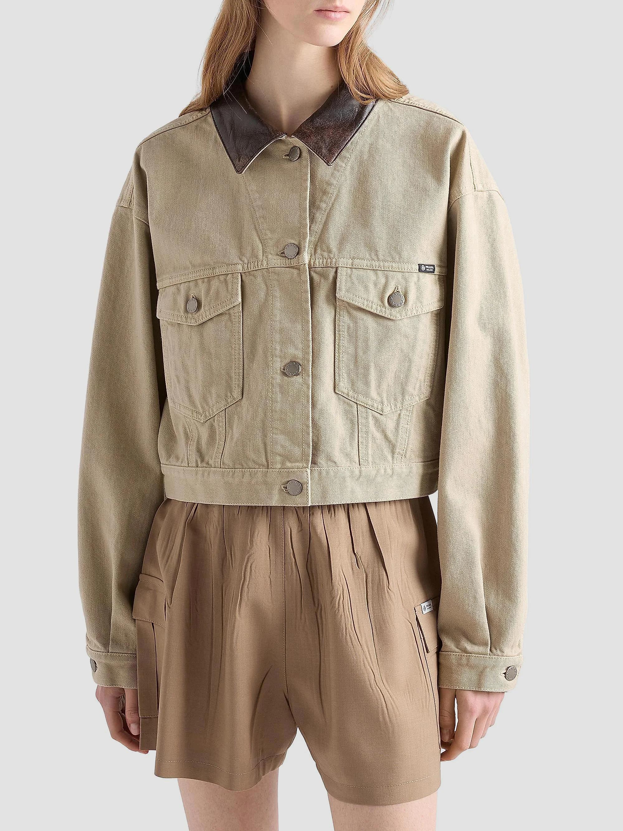 Prada Cropped Old Denim Jacket | Saks Fifth Avenue