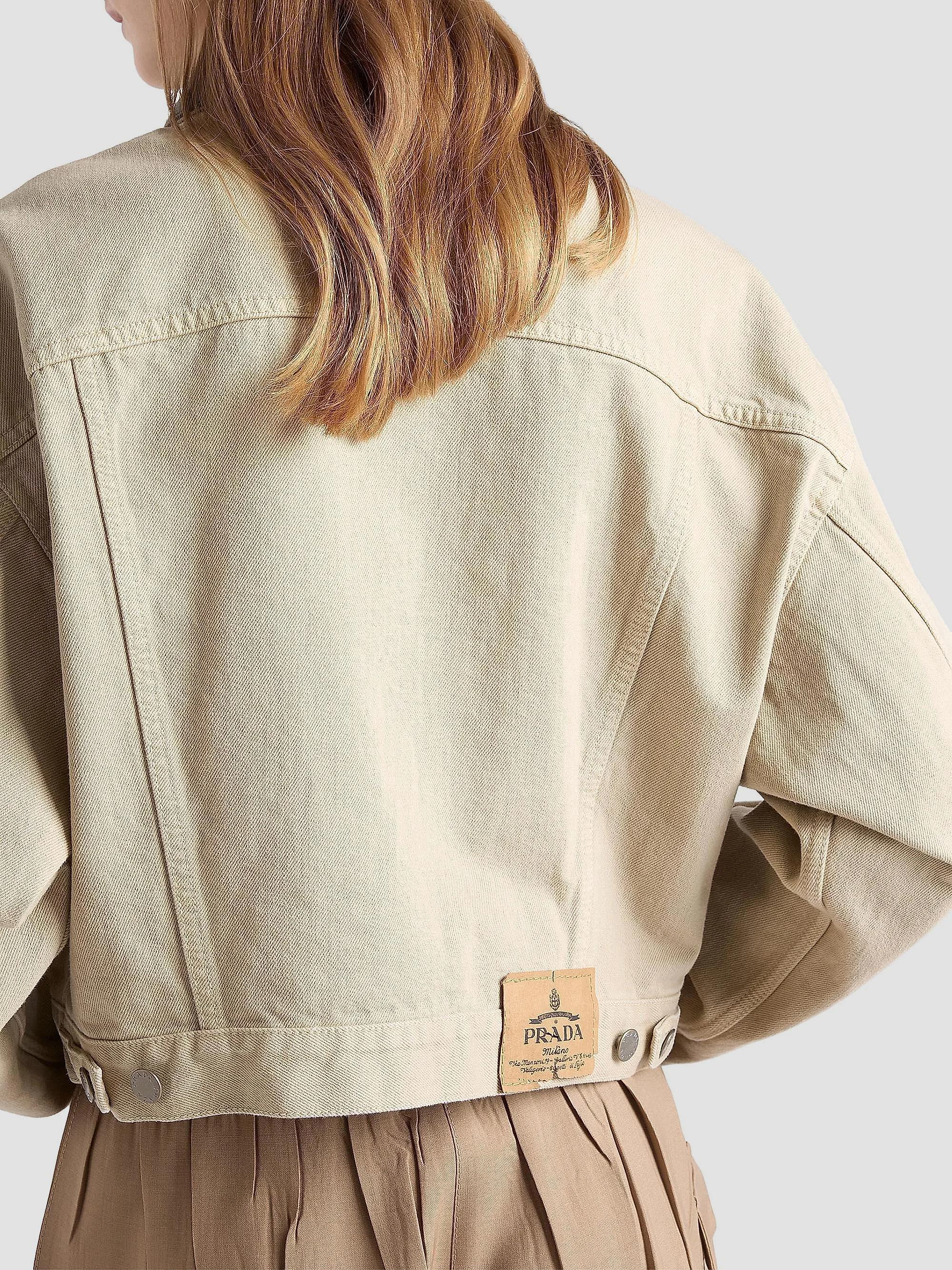 Prada Cropped Old Denim Jacket | Saks Fifth Avenue
