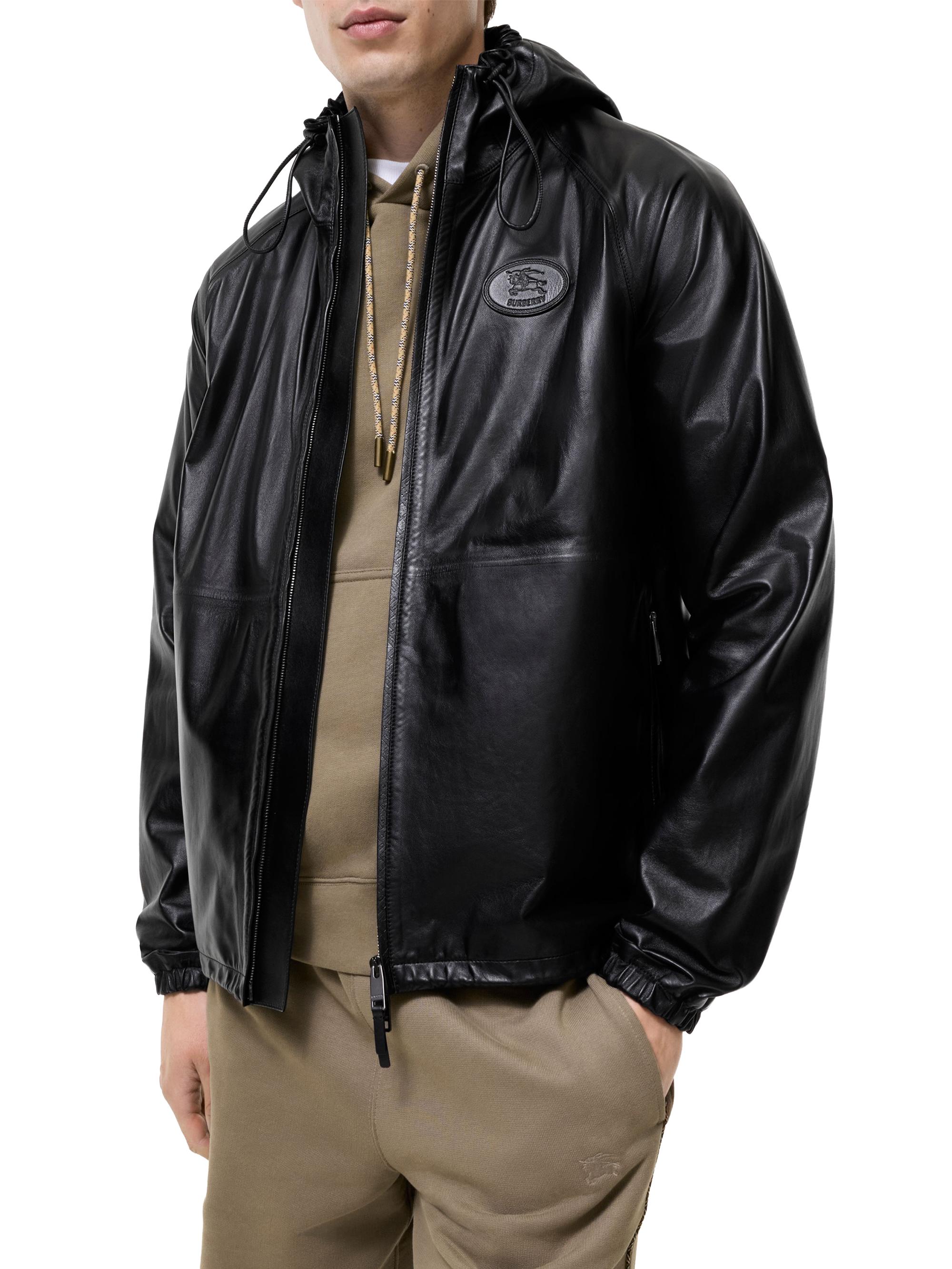 Burberry Men's Clapton Leather Jacket - Black | Thumbnail 2
