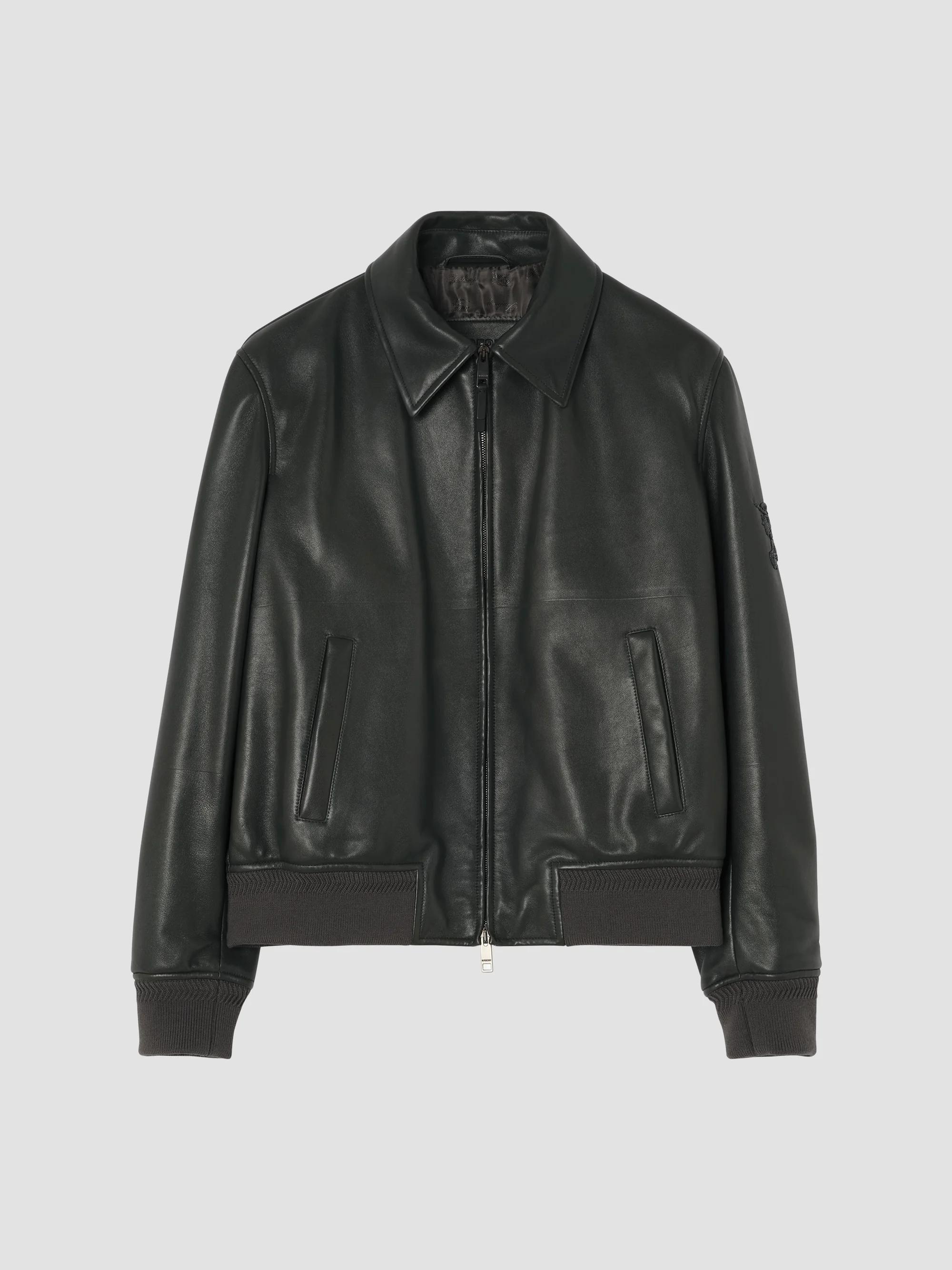Burberry Shearling Collar Leather Jacket | Saks Fifth Avenue