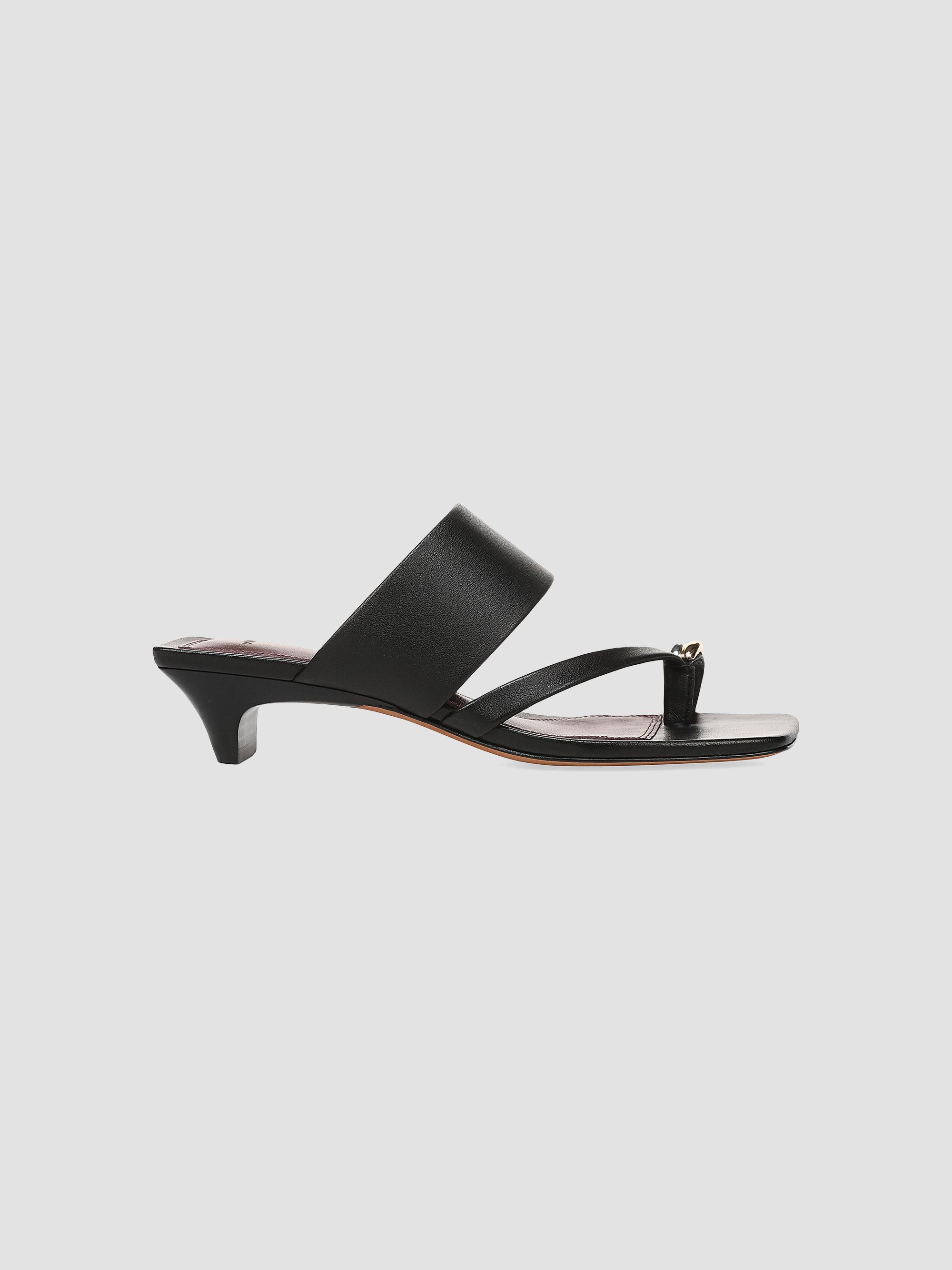 Vince Women's Stacy 40MM Leather Thong Sandals - Black | Thumbnail 5