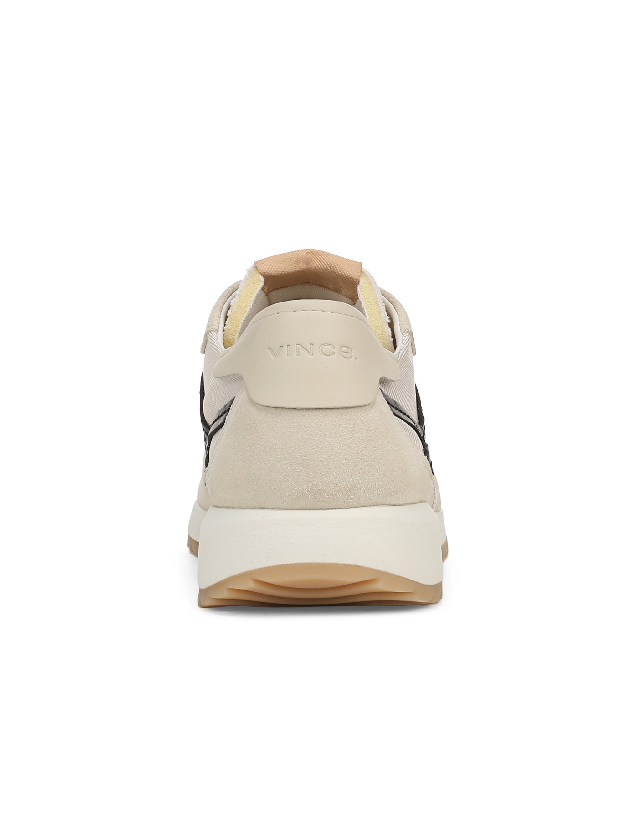Vince Women's Santa Monica Contrast-Striped Suede Low-Top Sneakers - Moonlight Black | Thumbnail 3