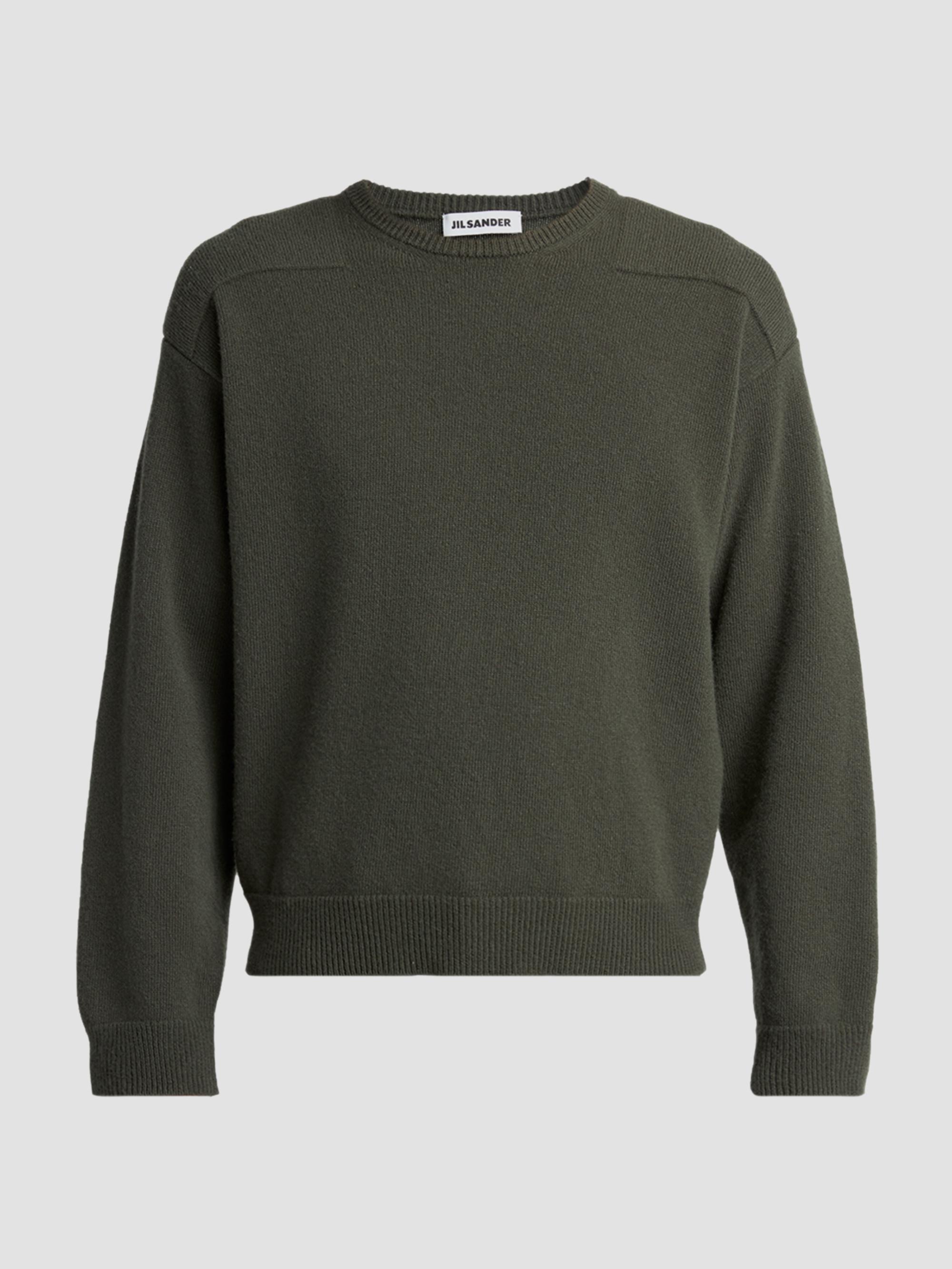 Jil Sander Men's Saddle Shoulder Wool-Blend Sweater - Utility