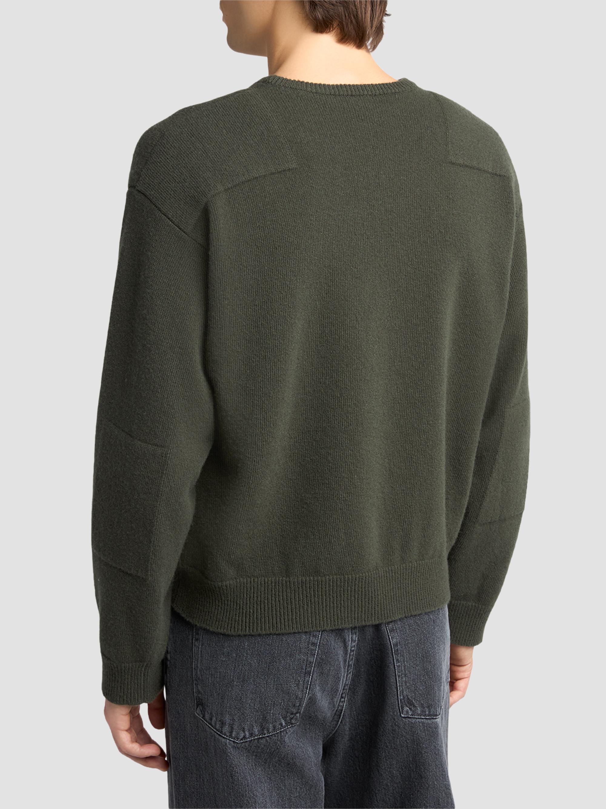 Jil Sander Men's Saddle Shoulder Wool-Blend Sweater - Utility | Thumbnail 3