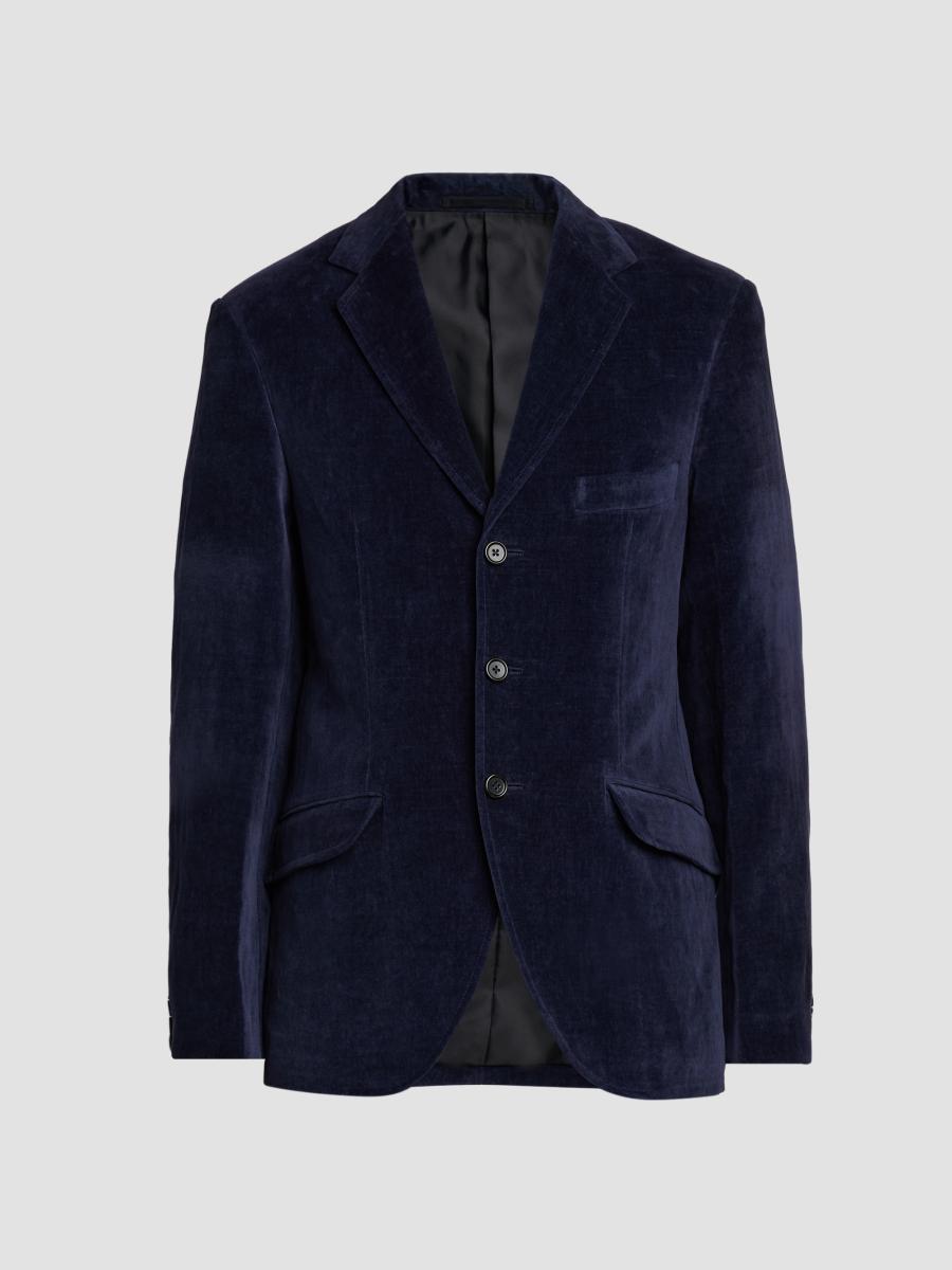 Jil Sander Men's Velvet Single-breasted Jacket In Blue