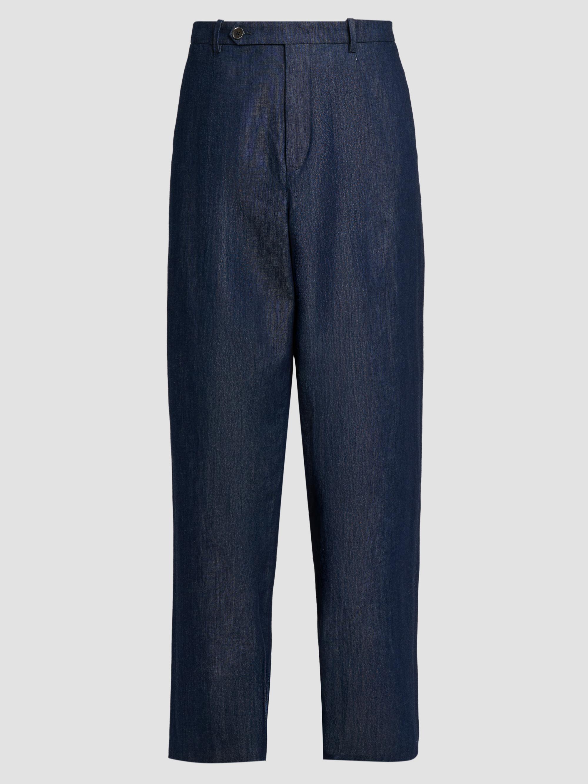 Jil Sander Men's Pleated Chambray Trousers - Magnet