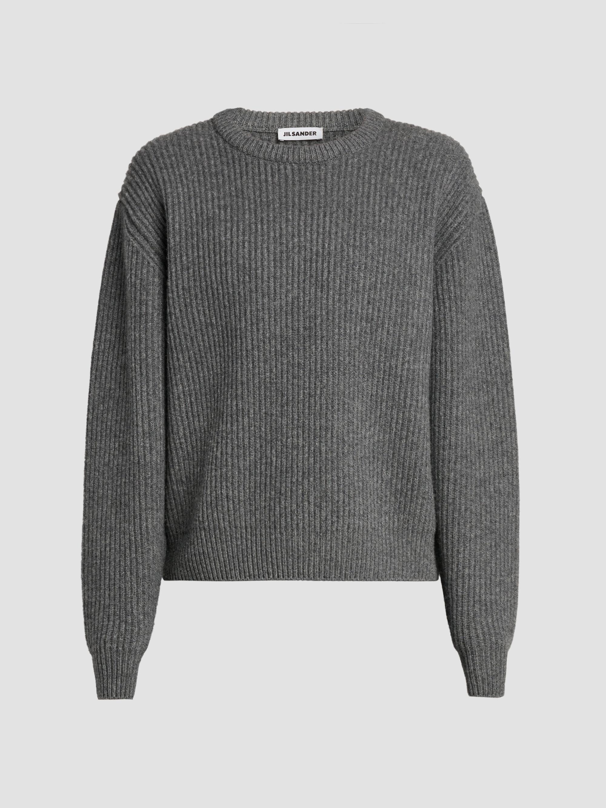 Jil Sander Men's Fisherman's Rib Knit Crewneck Sweater - Koala