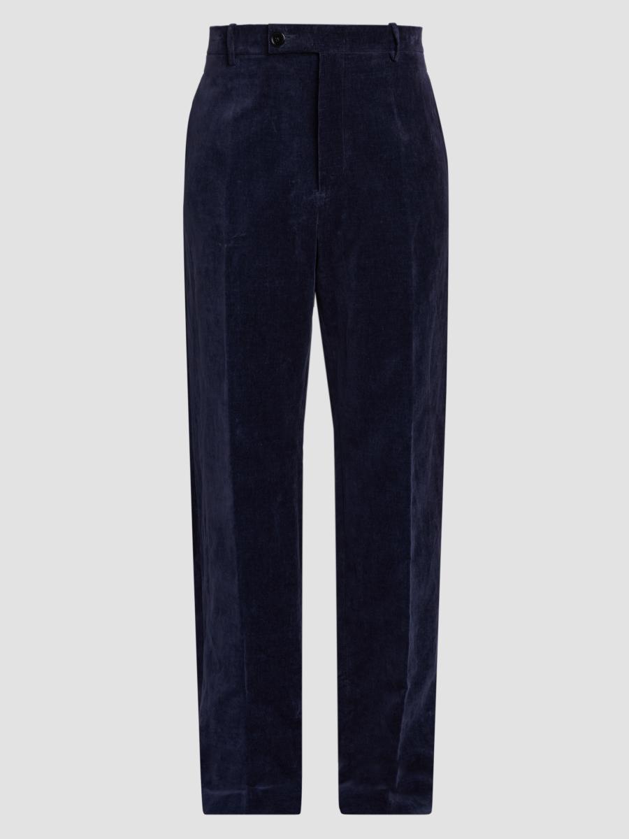 Jil Sander Men's Cotton-linen Velvet Trousers In Blue