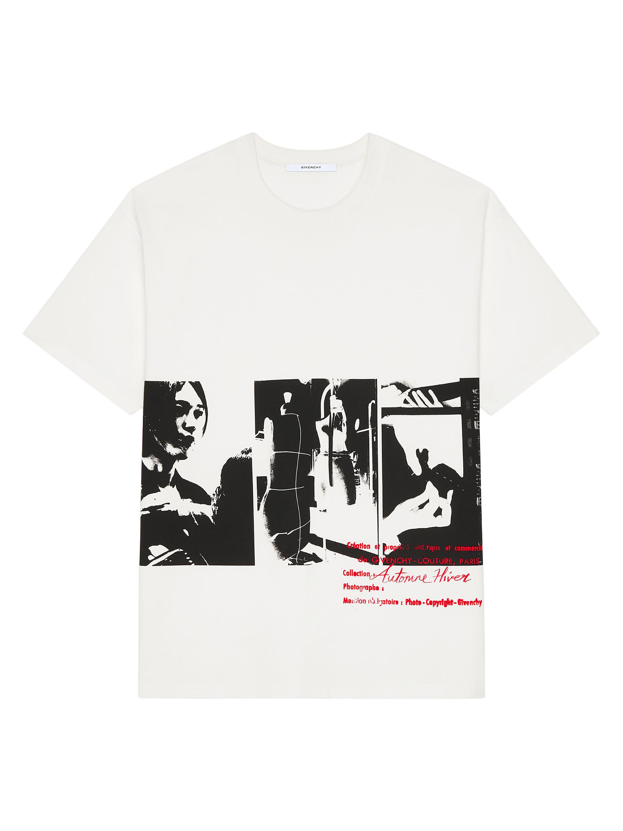 Givenchy Men's T-Shirt in Cotton with Photographic Negative Print -