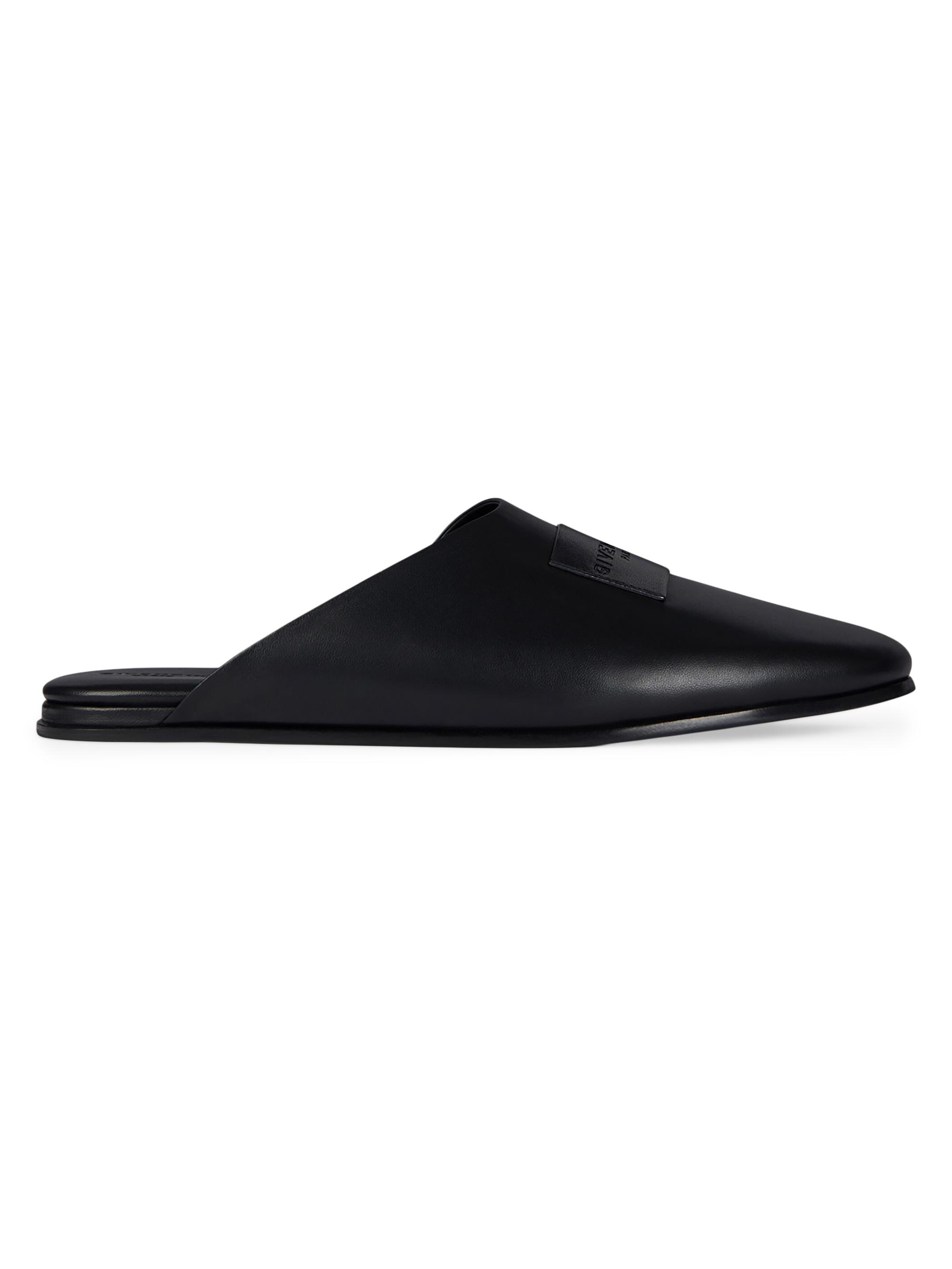 Givenchy Women's Label Flat Mules in Nappa Leather - Black