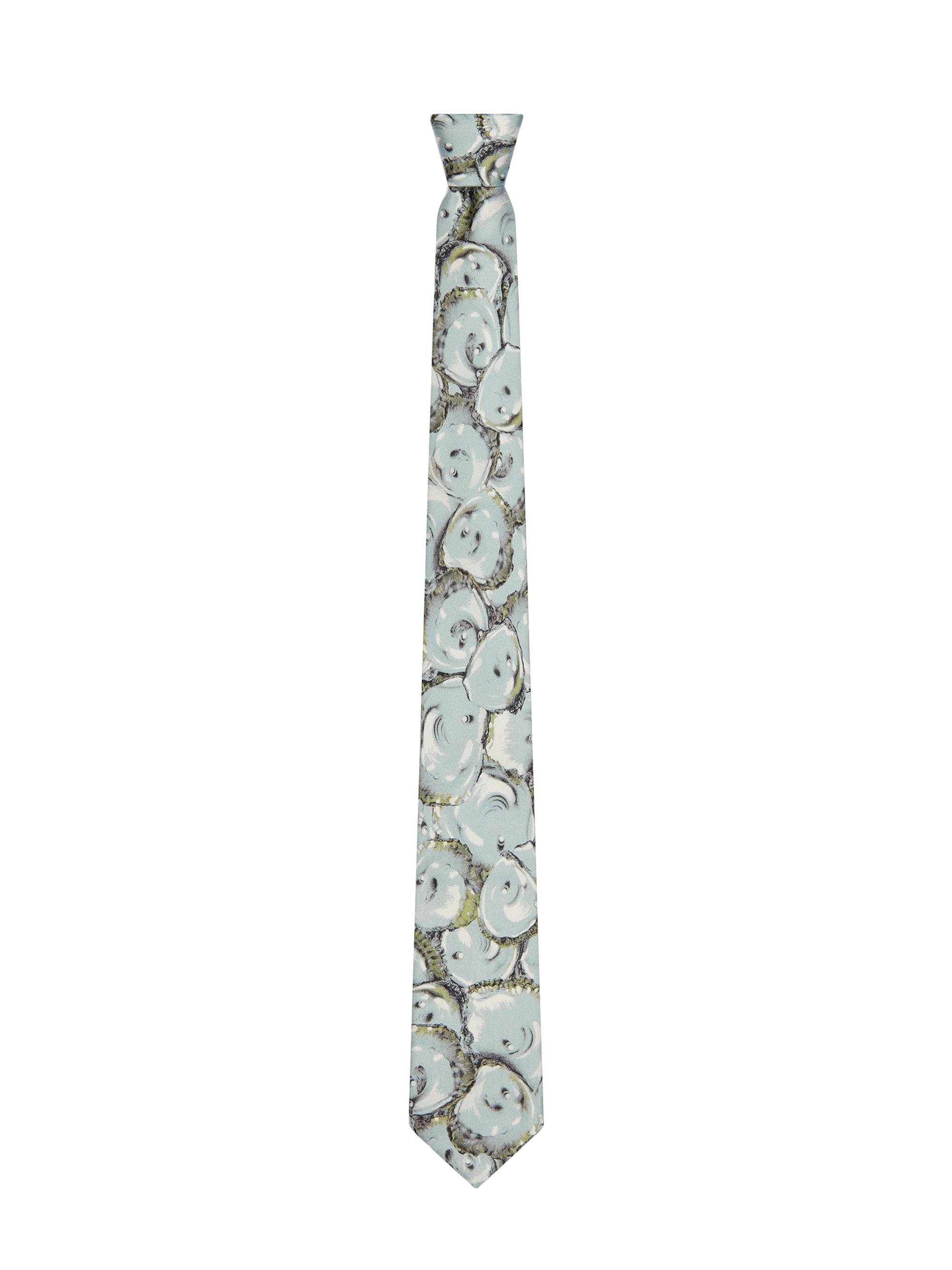 Givenchy Men's Tie in Silk with Oysters Print - Light Blue - Women's Accessories