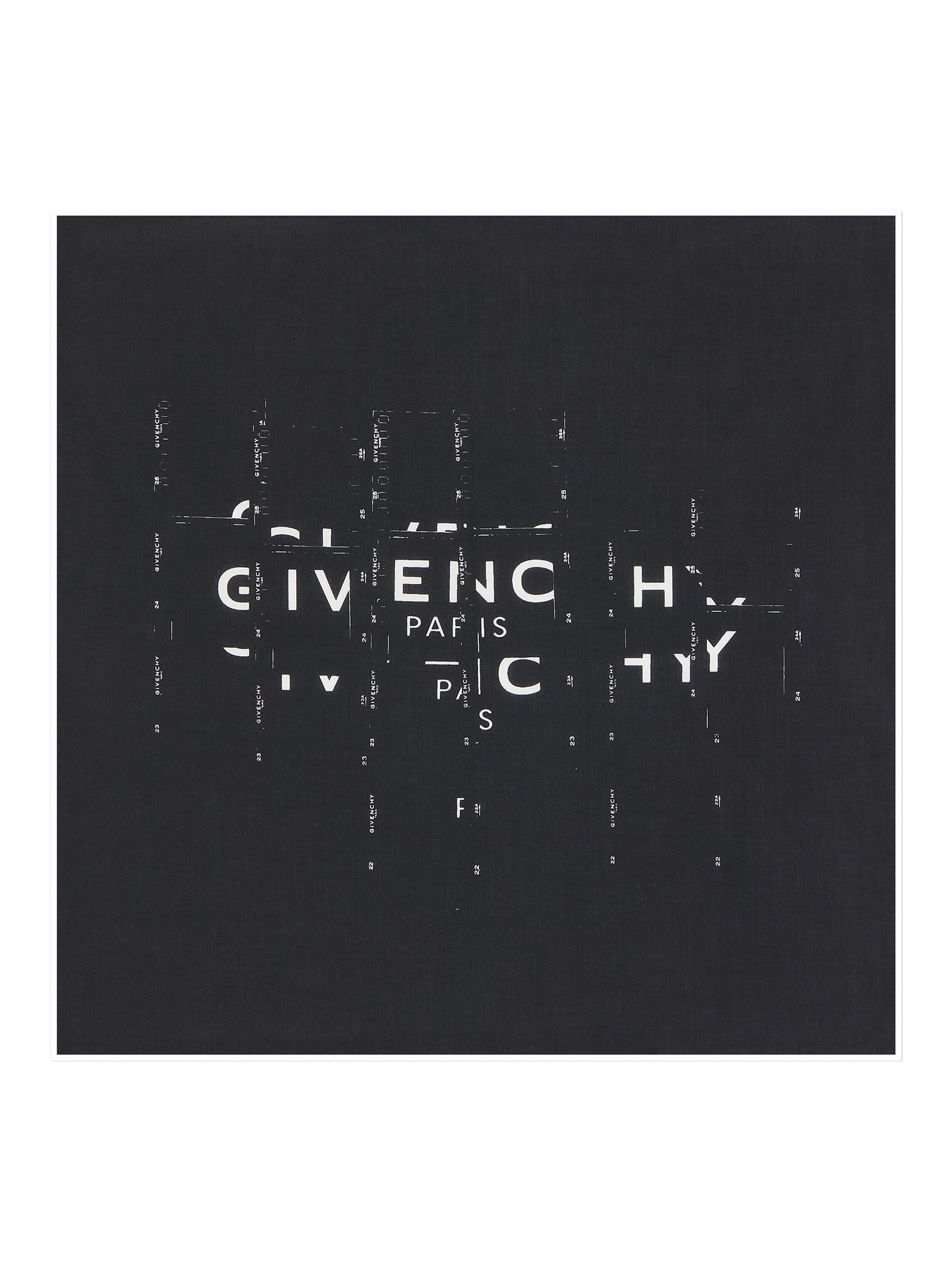 Givenchy Men's  Square Scarf in Cotton with Photographic Negative Print - Black