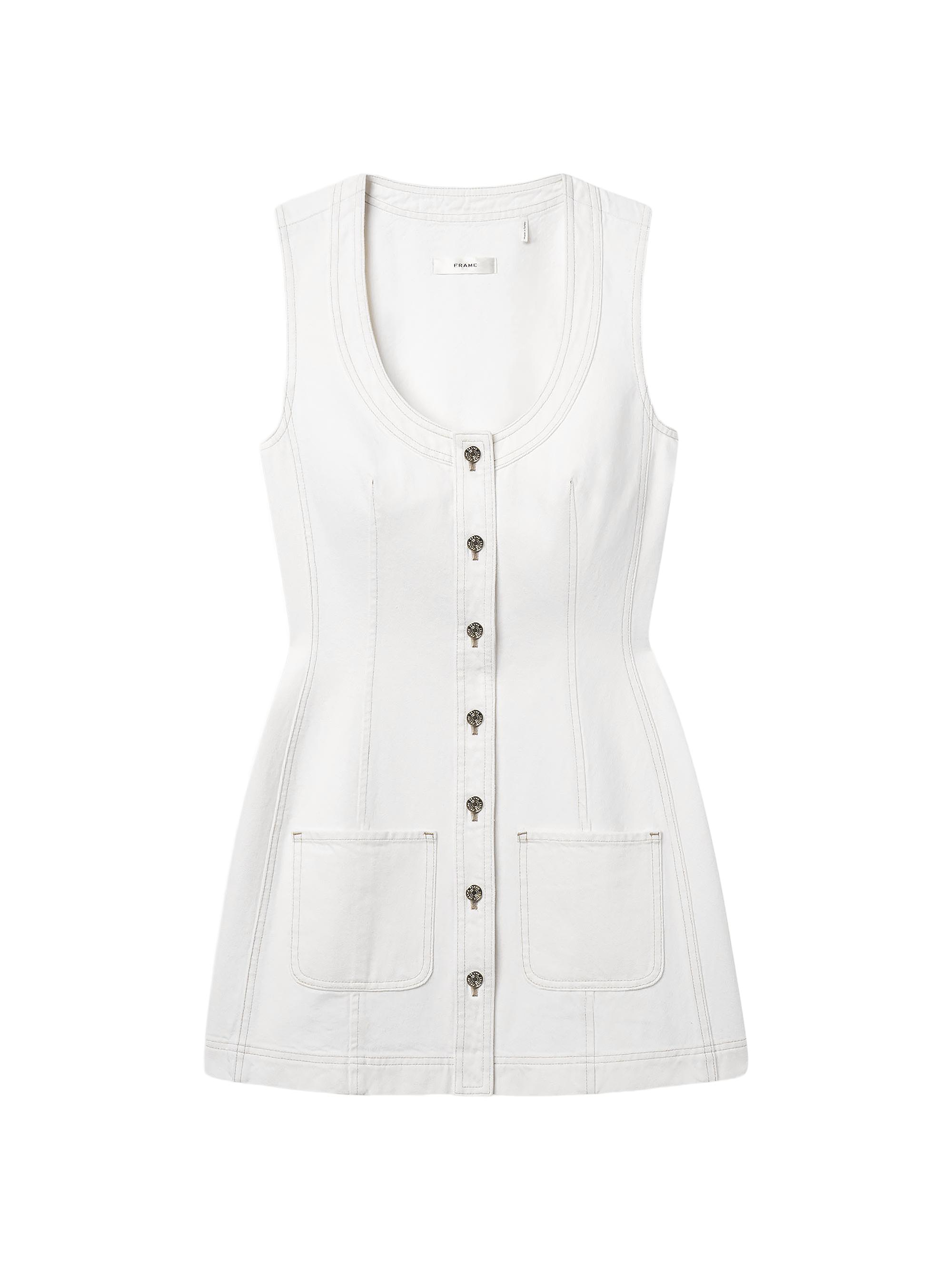 FRAME Women's The Patch Pocket Denim Minidress - Natural Clean