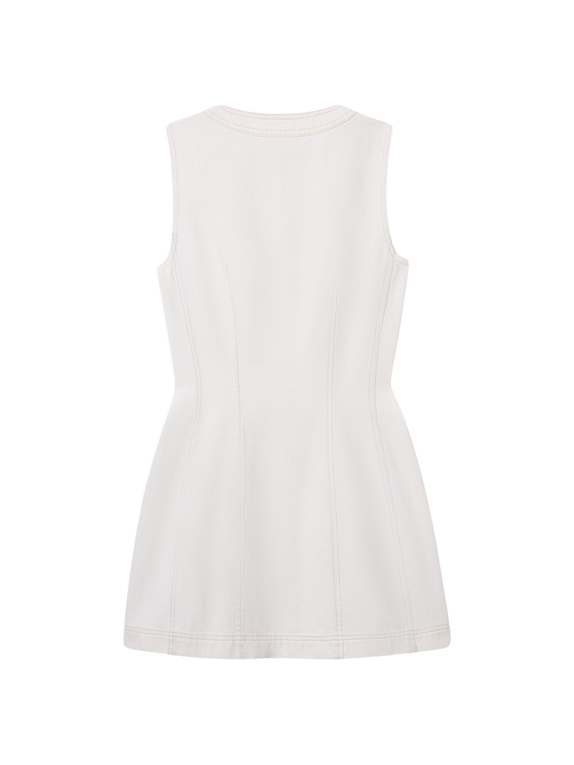 FRAME Women's The Patch Pocket Denim Minidress - Natural Clean | Thumbnail 3