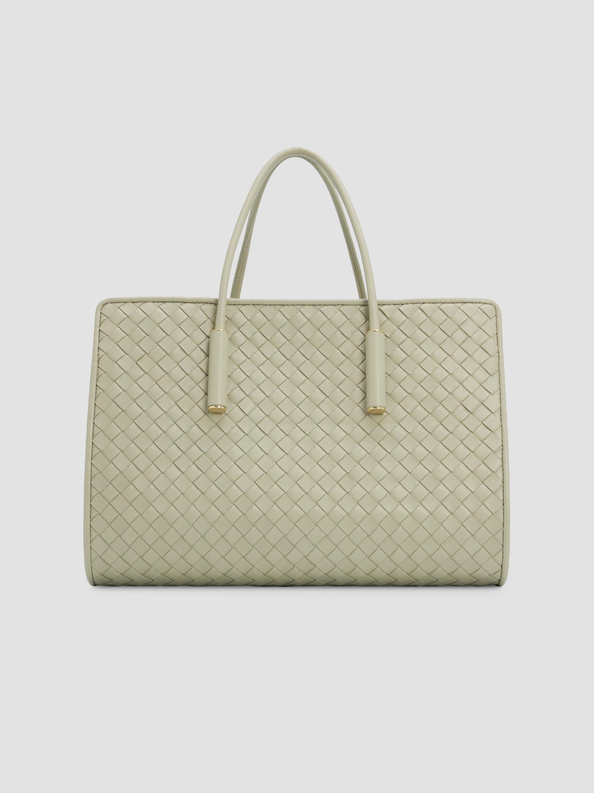 Bottega Veneta Women's Barbara Intrecciato Leather Tote Bag - Travertine Brass | Thumbnail 7