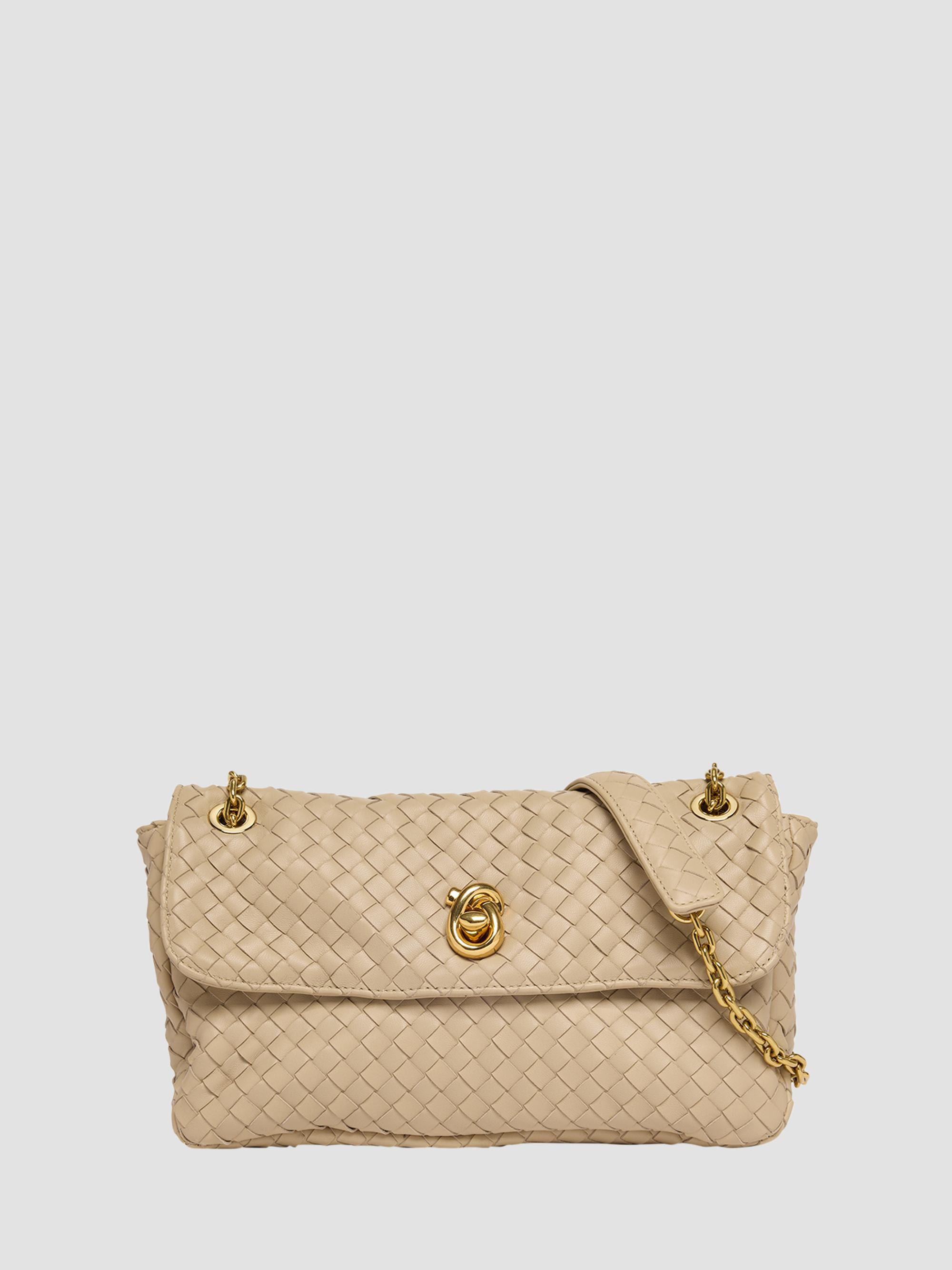 Bottega Veneta Women's Madison Intrecciato Leather Shoulder Bag - Ecru Muse Brass | Thumbnail 7