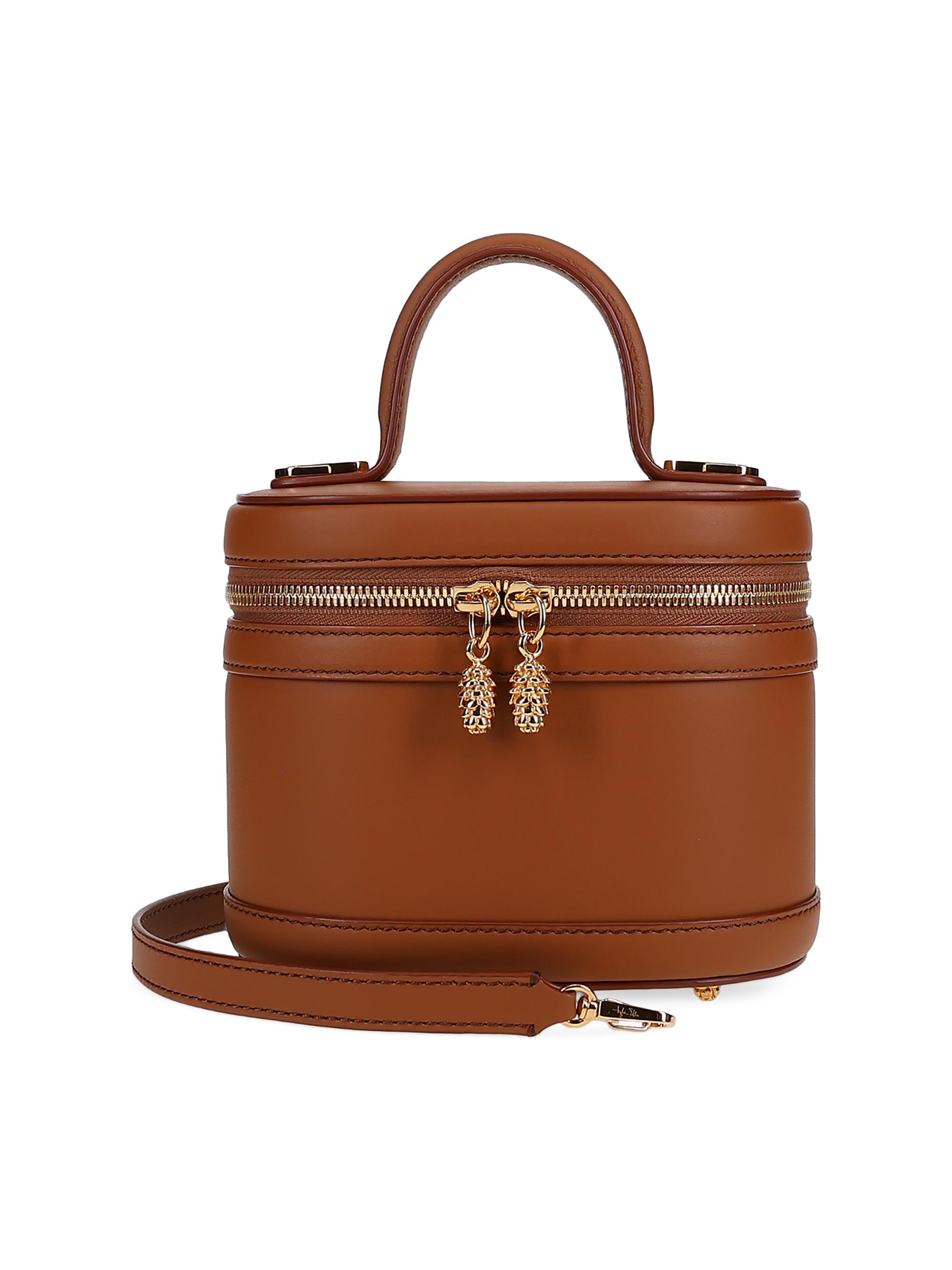 Tyler Ellis Women's Victoria  Top Handle Bag in Leather with Gold Hardware - Blush