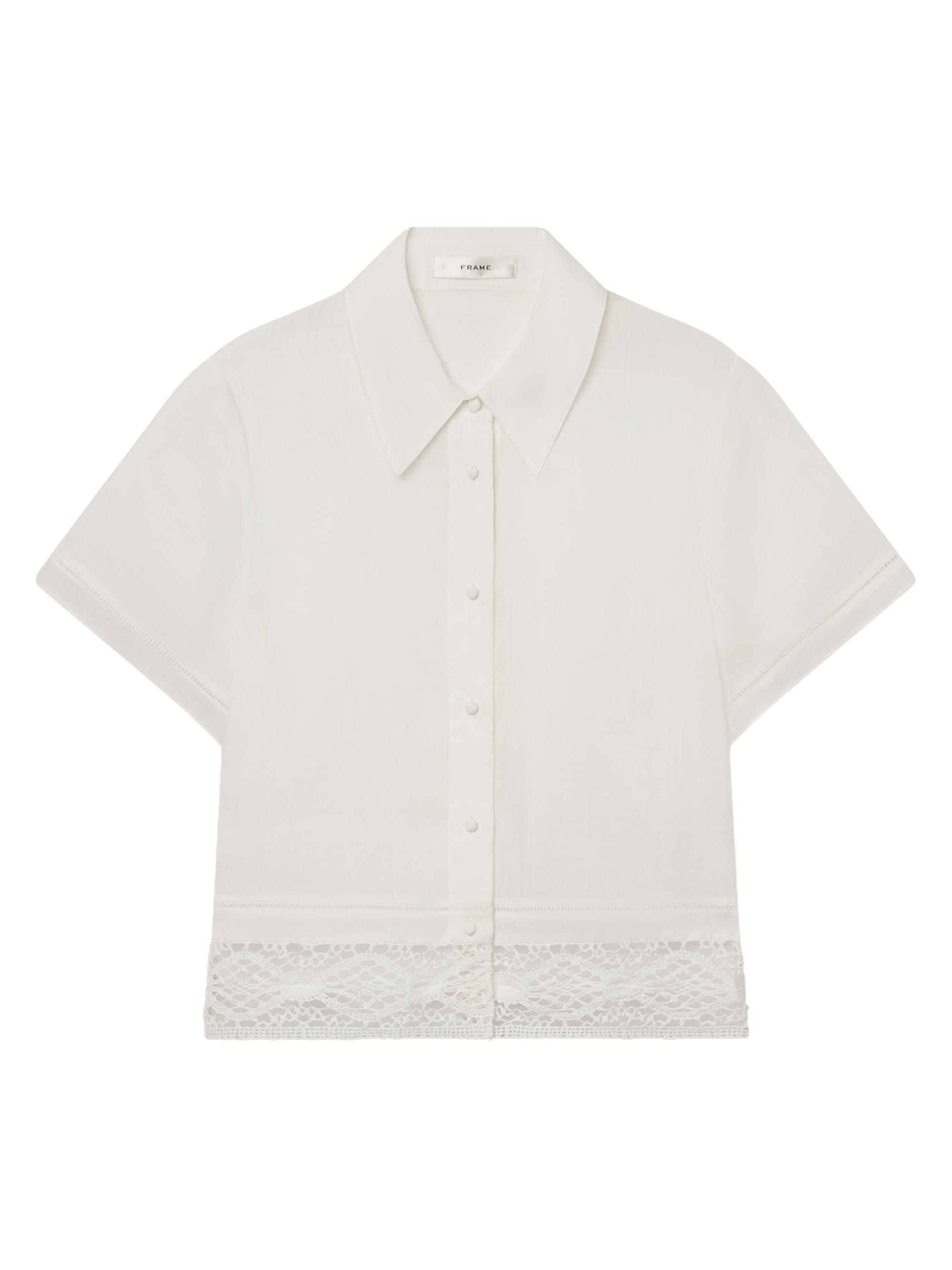 FRAME Women's The Heirloom Lace-Trim Shirt - White