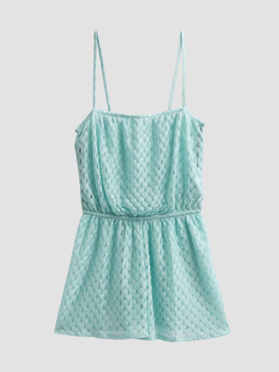 Missoni Women's Pearl Knit Short Cover-up Romper In Blue